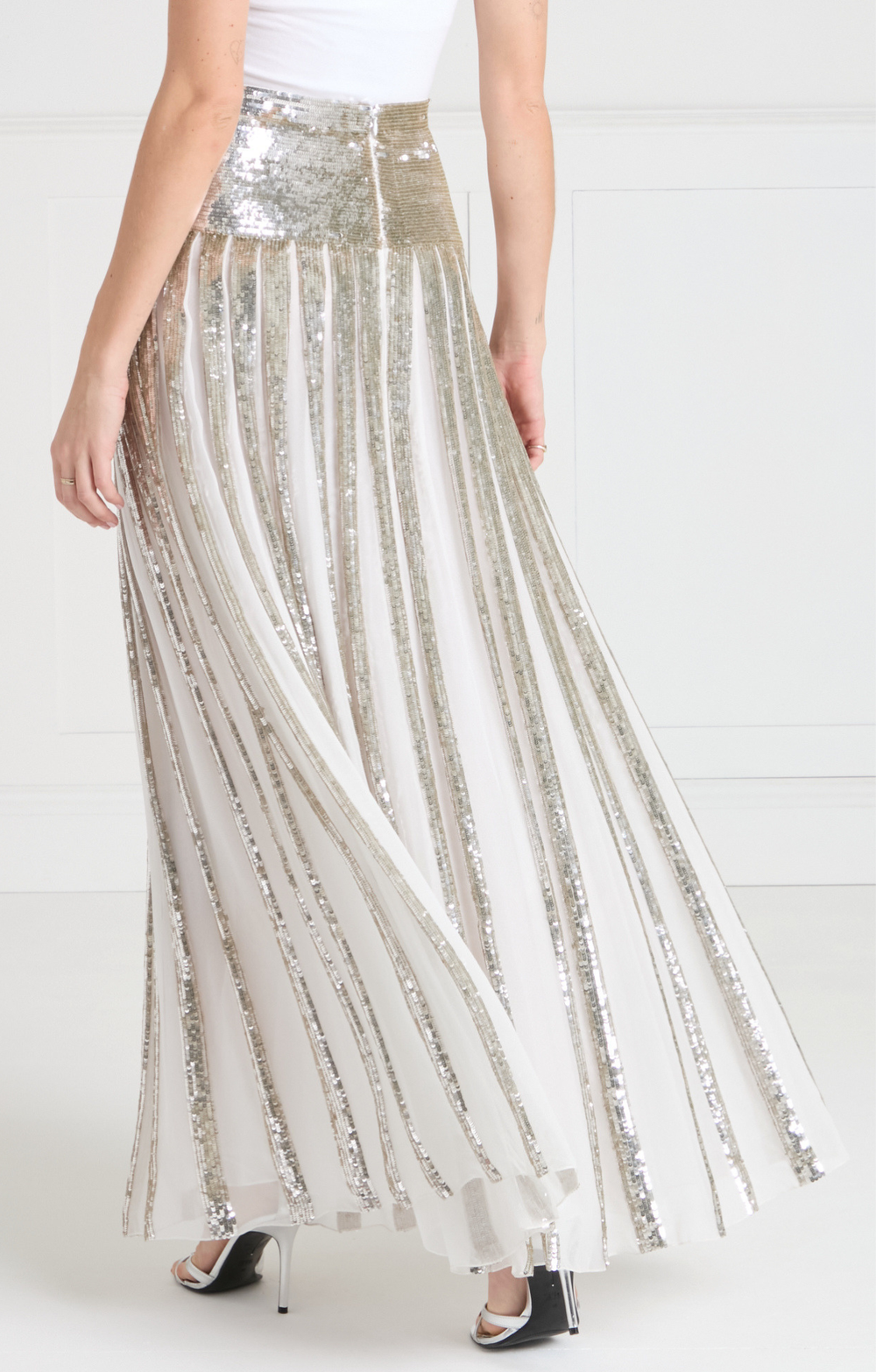 Filigree Full-Length Skirt - Silver