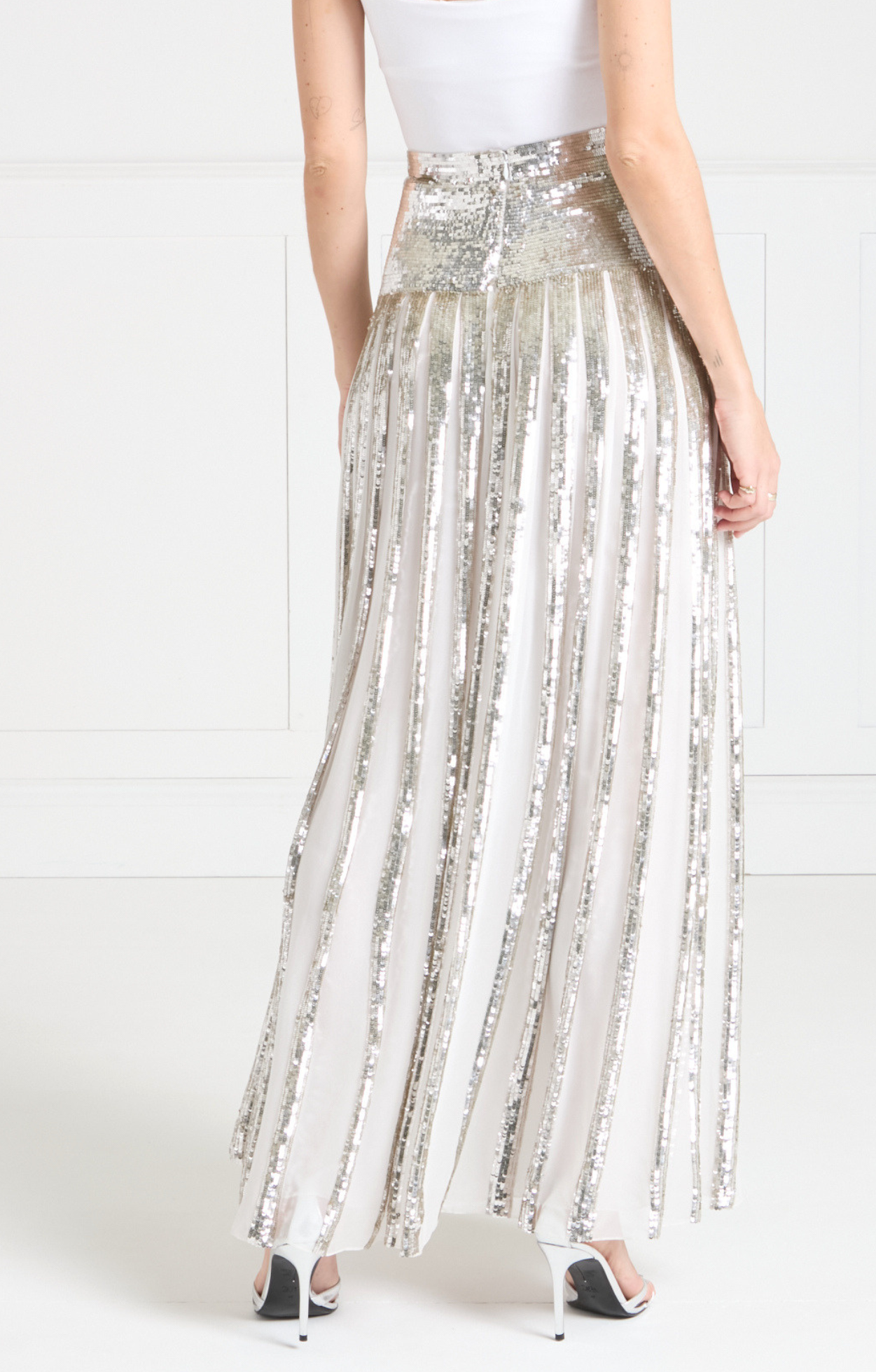 Filigree Full-Length Skirt - Silver