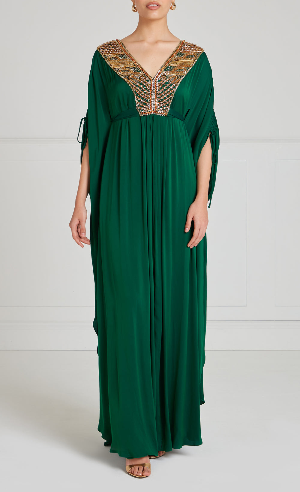 temperley green dress Temperley London Talia Embroidered Sequin Midi Dress