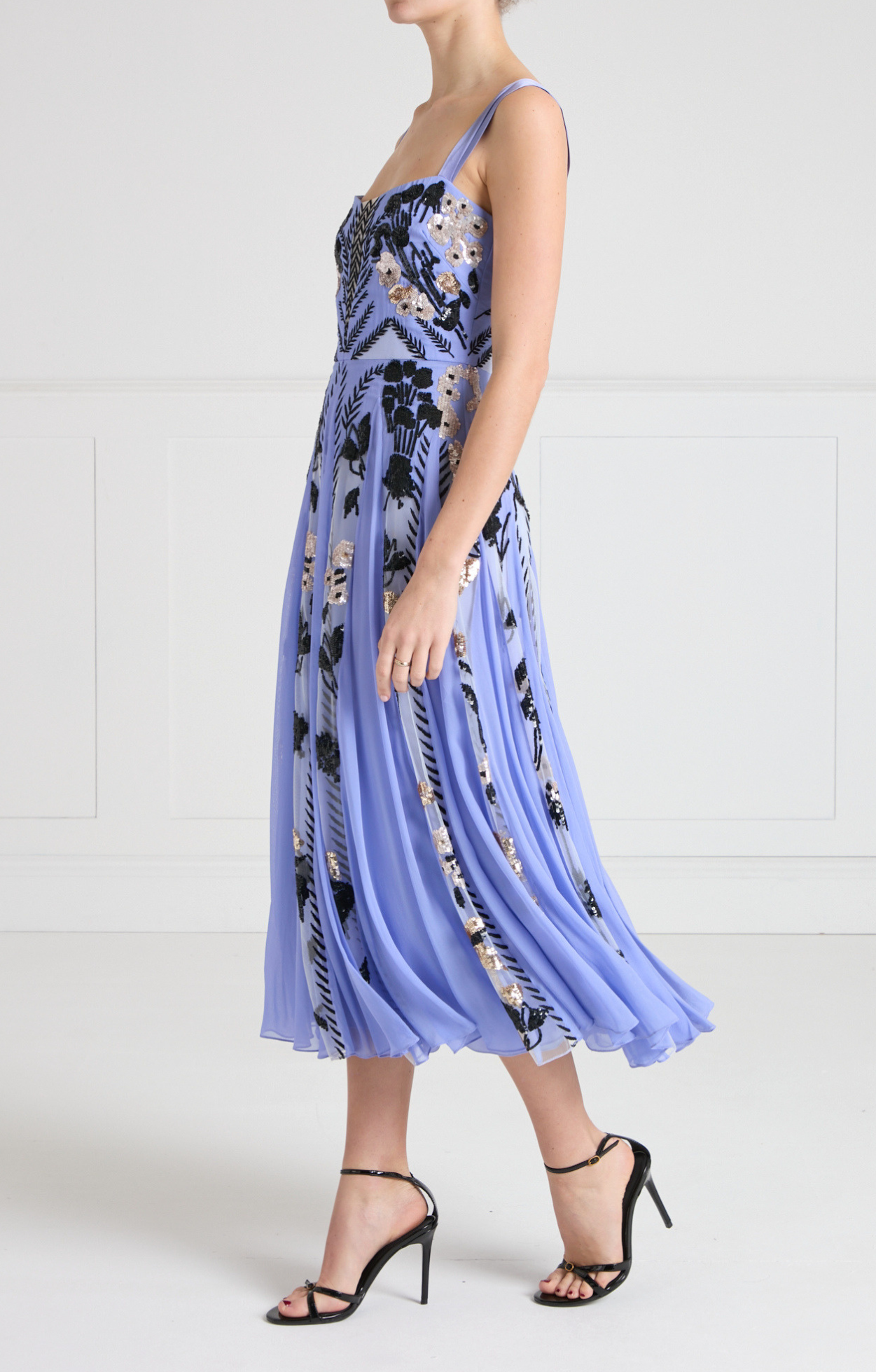 Gilded Strappy Dress - Lavender Blue