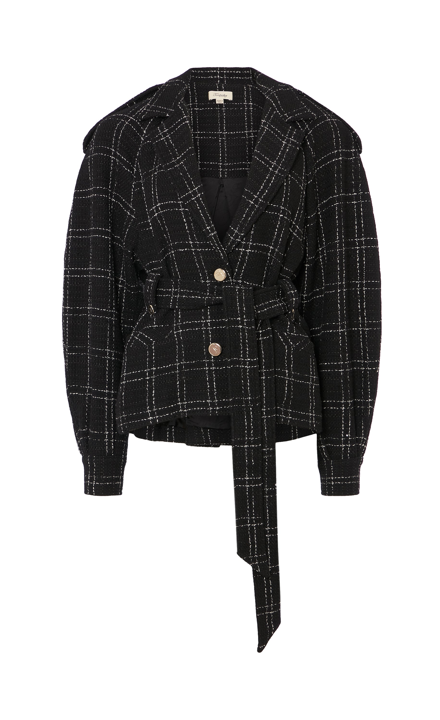 Colonel Belted Jacket - Black Check