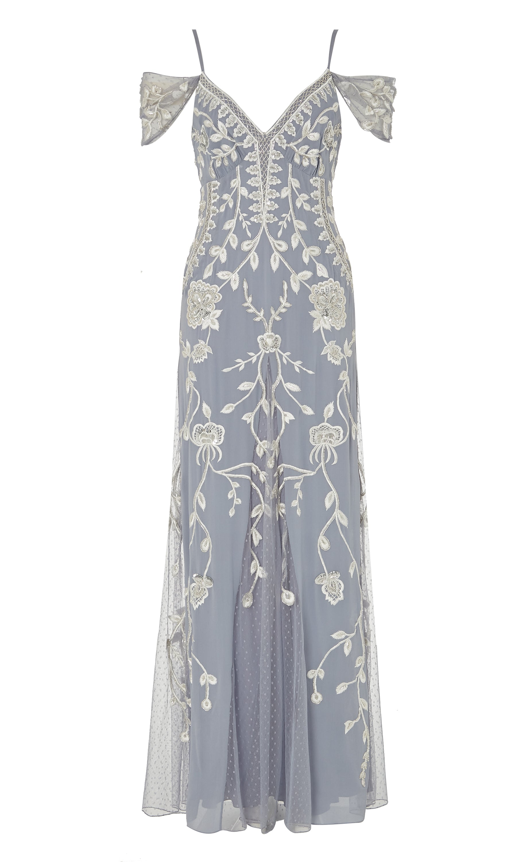 Lilly Strappy Gown - Silver