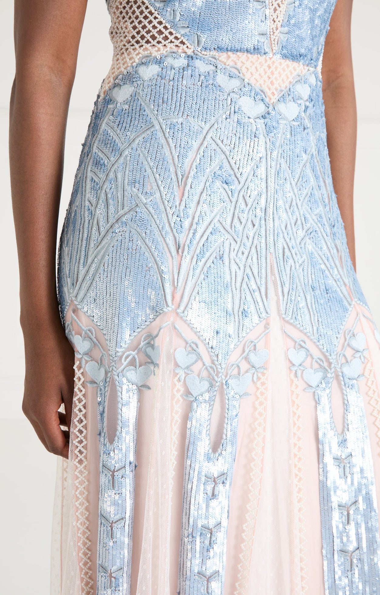 temperley london blue lace dress Temperley London Blue Lace Embroidered Midi Dress US 14 UK 18