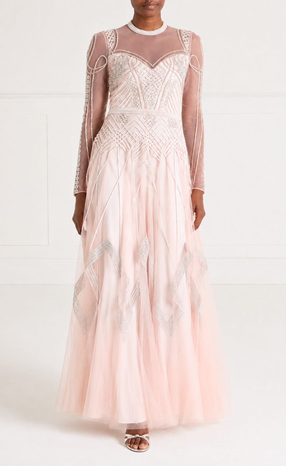 Persephone Sleeved Full-Length Gown - Rose
