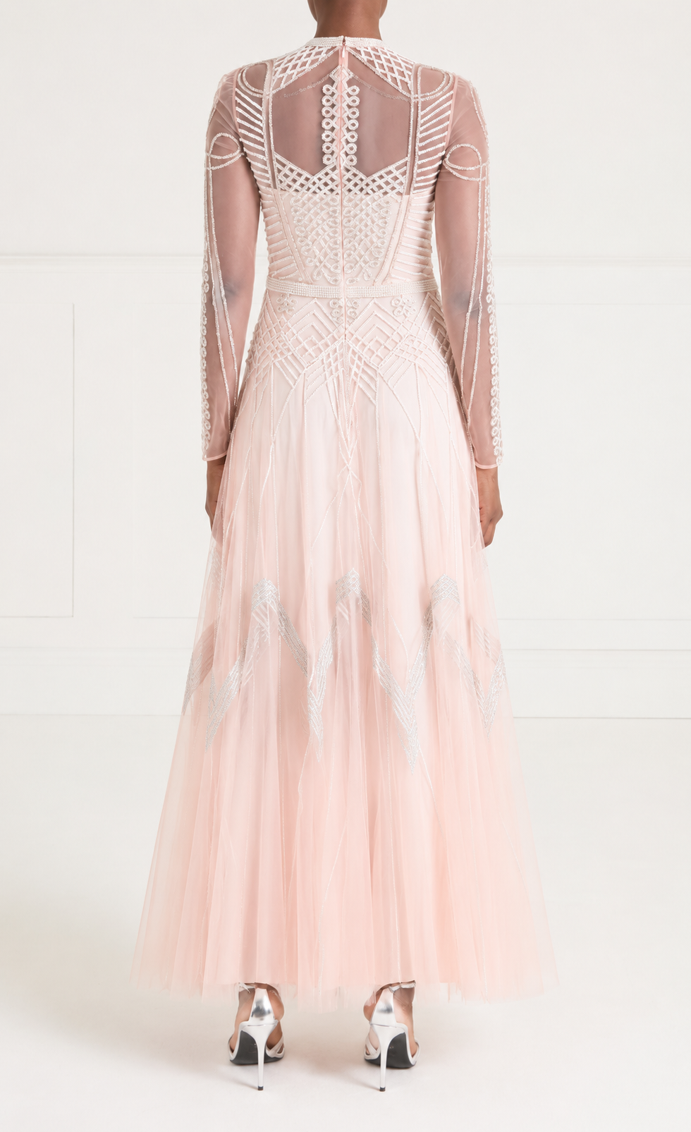 Persephone Sleeved Full-Length Gown - Rose