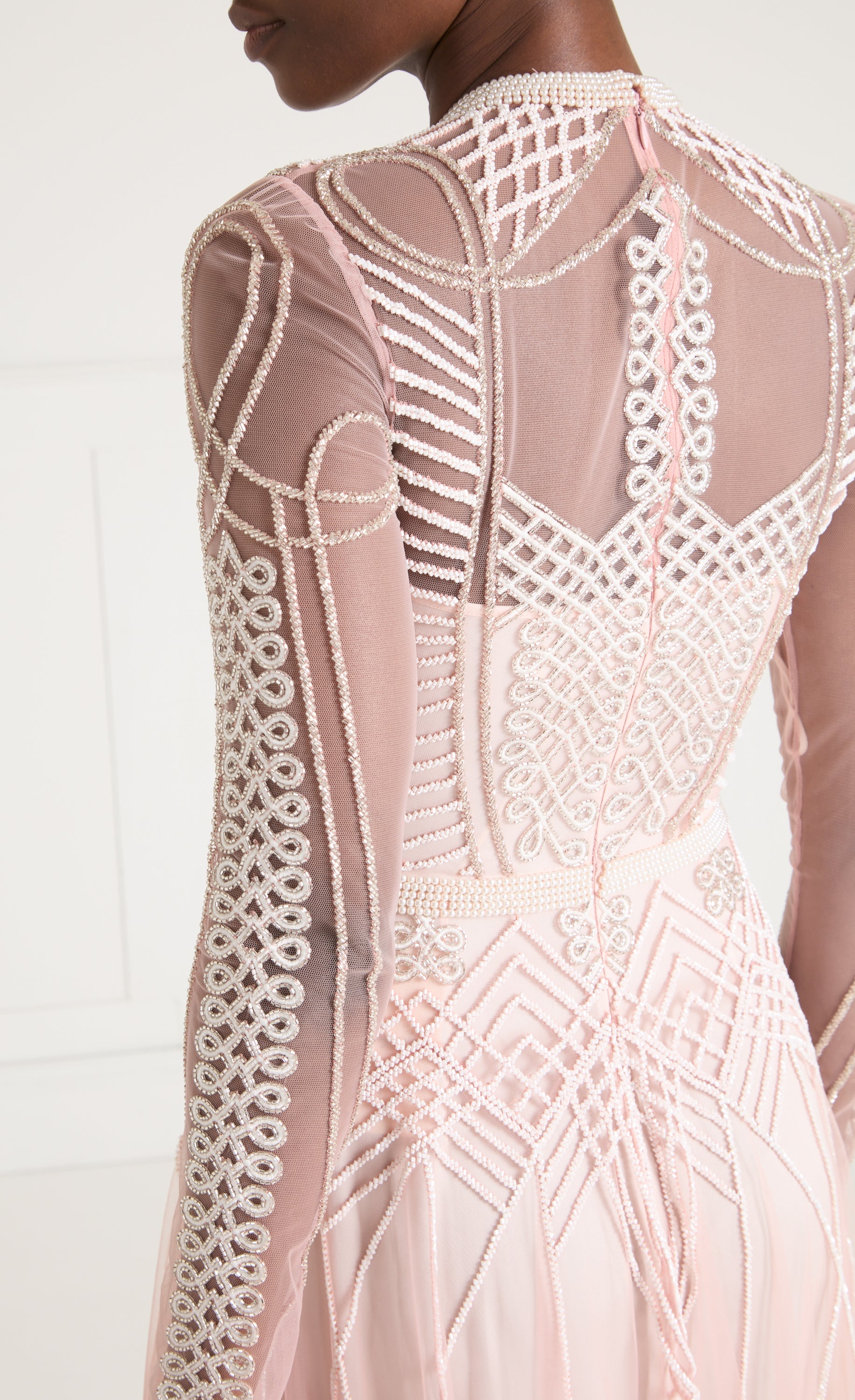 Persephone Sleeved Full-Length Gown - Rose