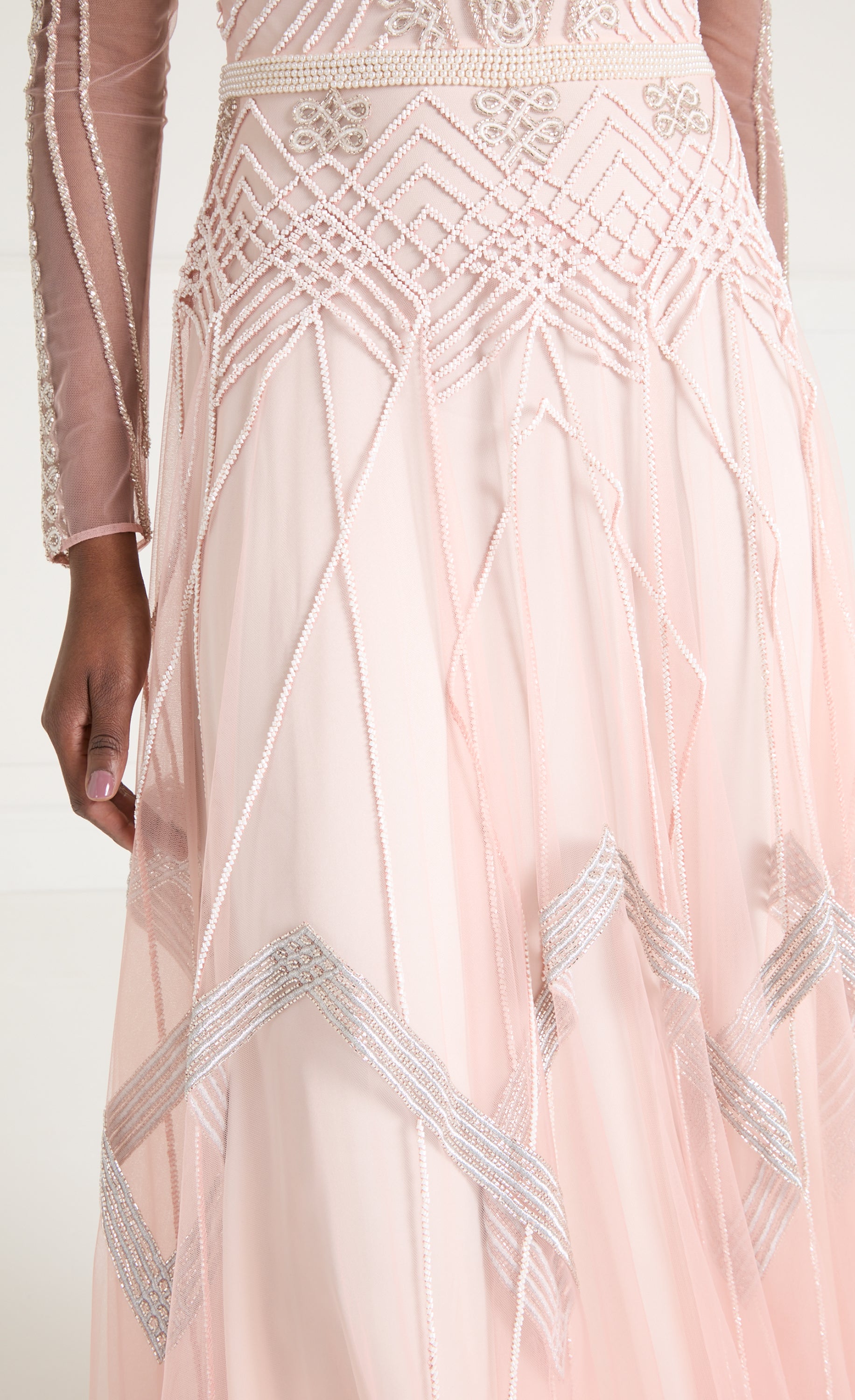 Persephone Sleeved Full-Length Gown - Rose