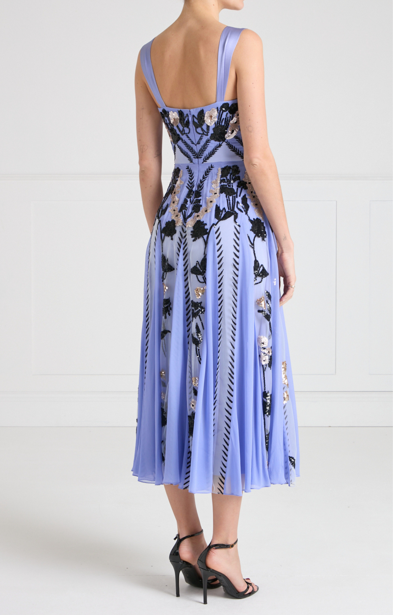 Gilded Strappy Dress - Lavender Blue