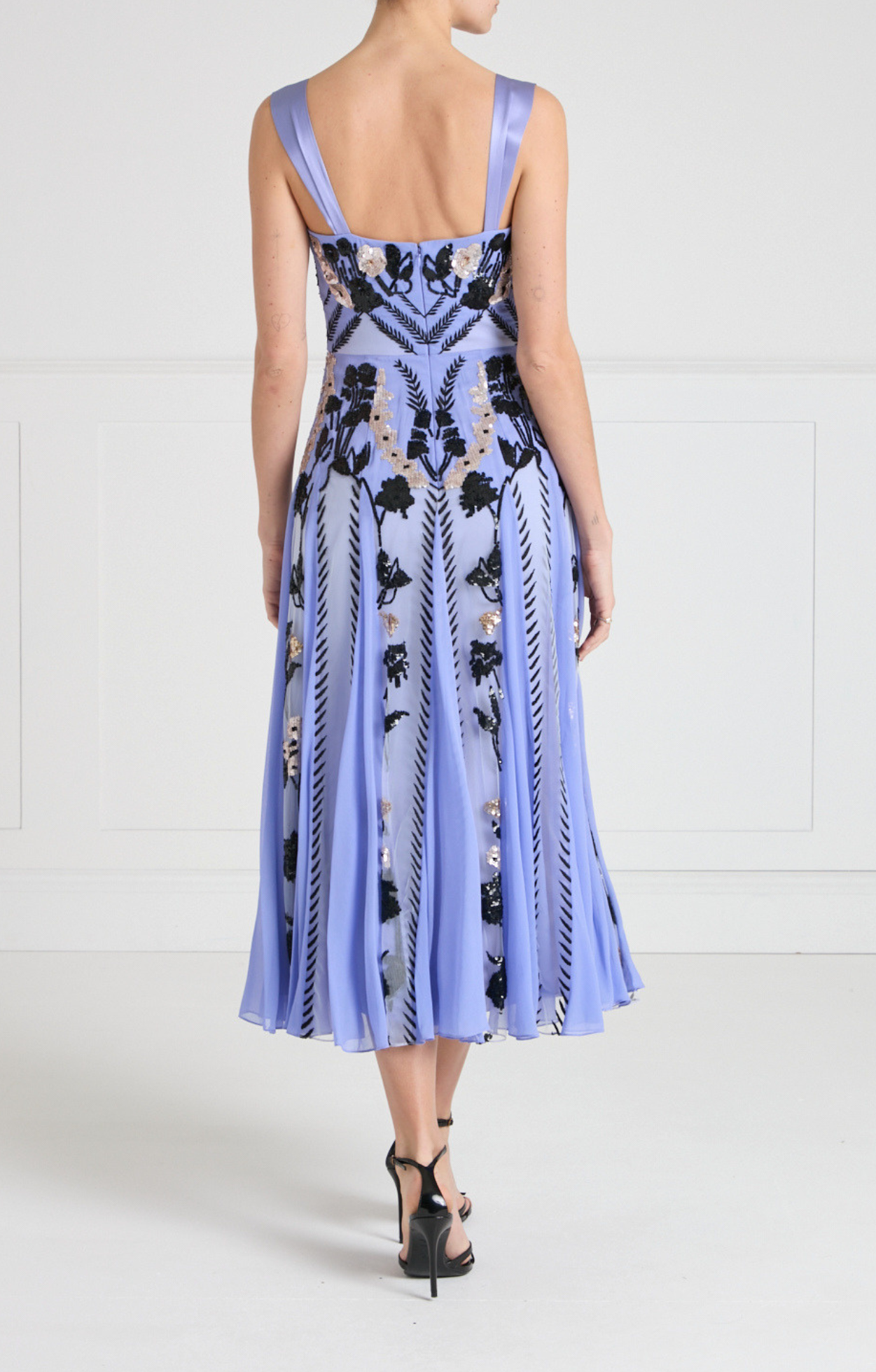 Gilded Strappy Dress - Lavender Blue