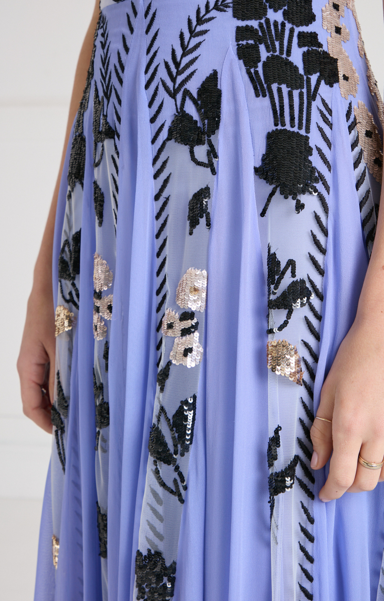 Gilded Strappy Dress - Lavender Blue