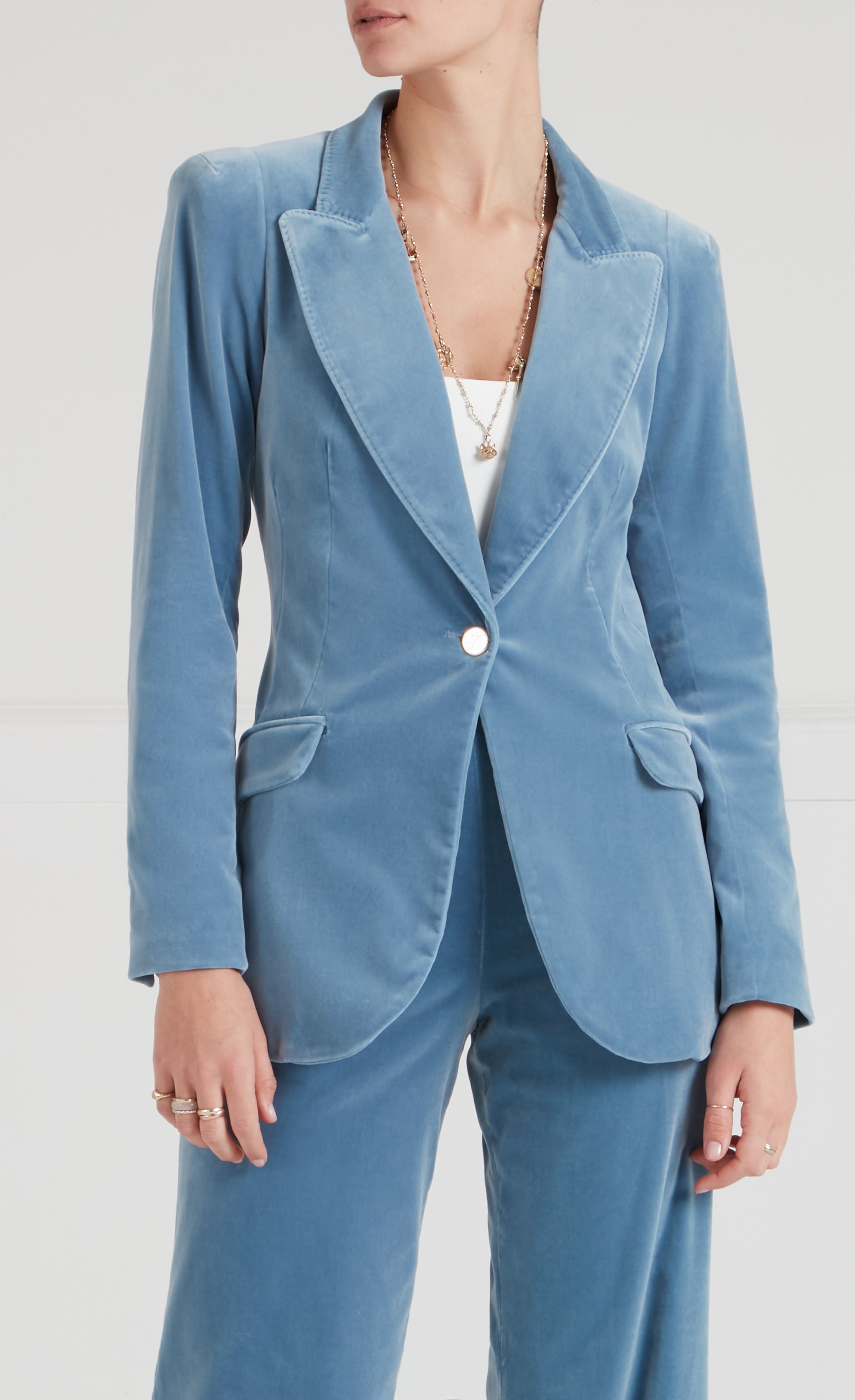Clove Velvet Jacket - Ice Blue