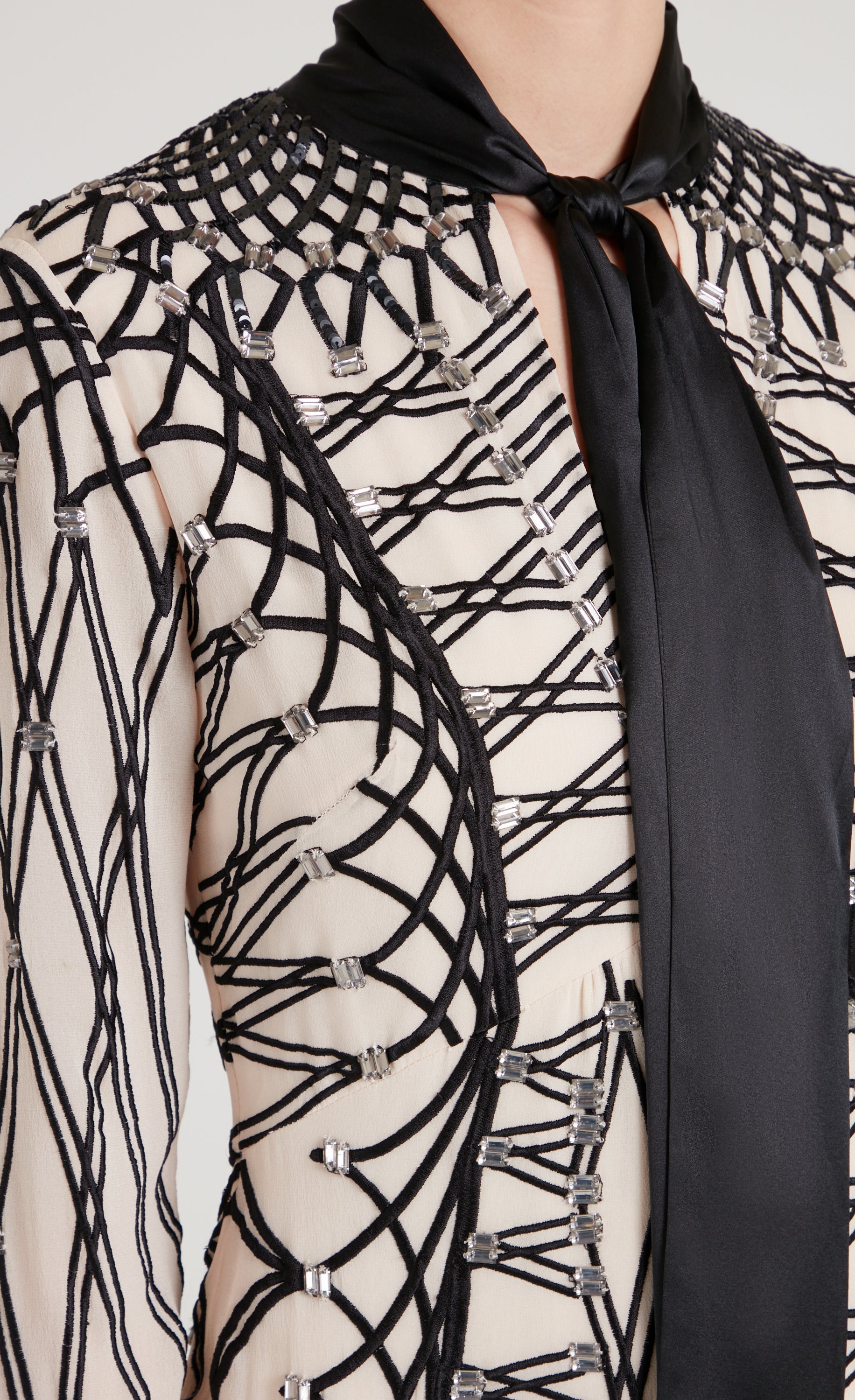 Cressida Tie Dress - Almond & Black