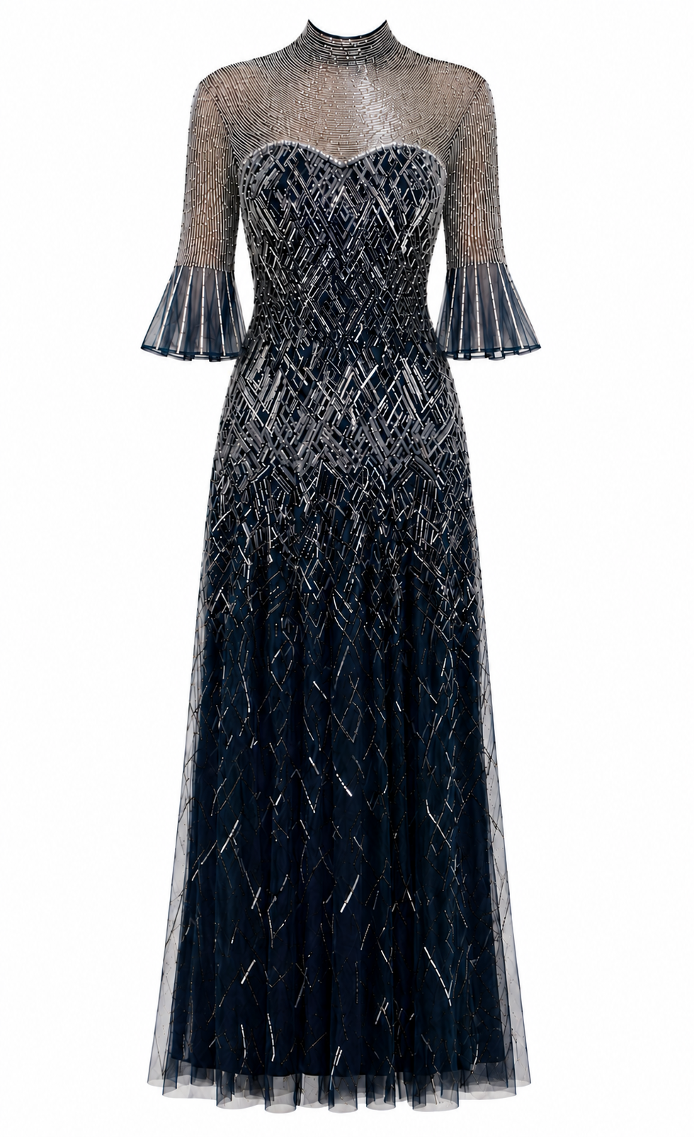 Circe Sleeved Gown - Midnight