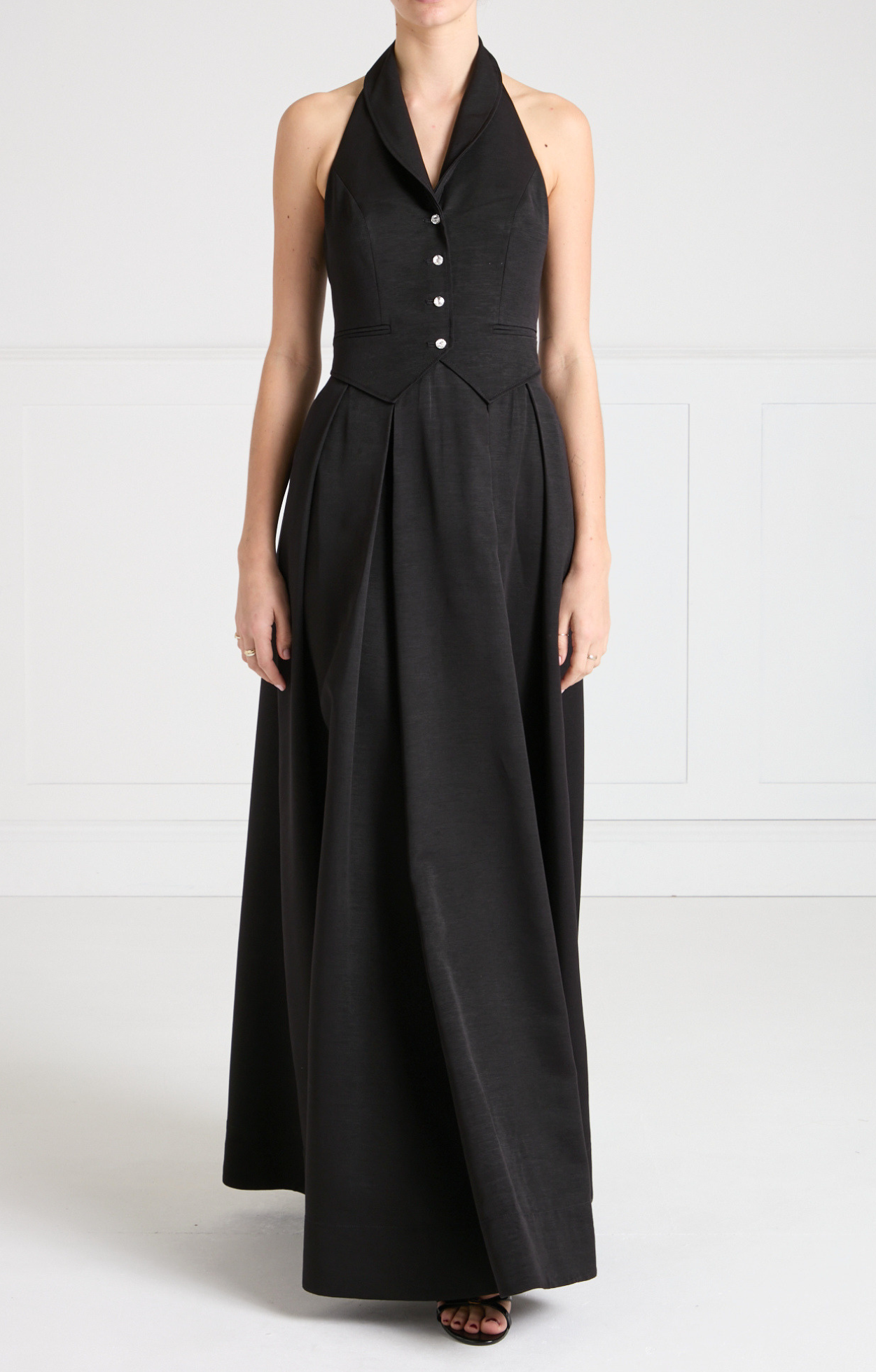 Elodie Halter Gown - Black