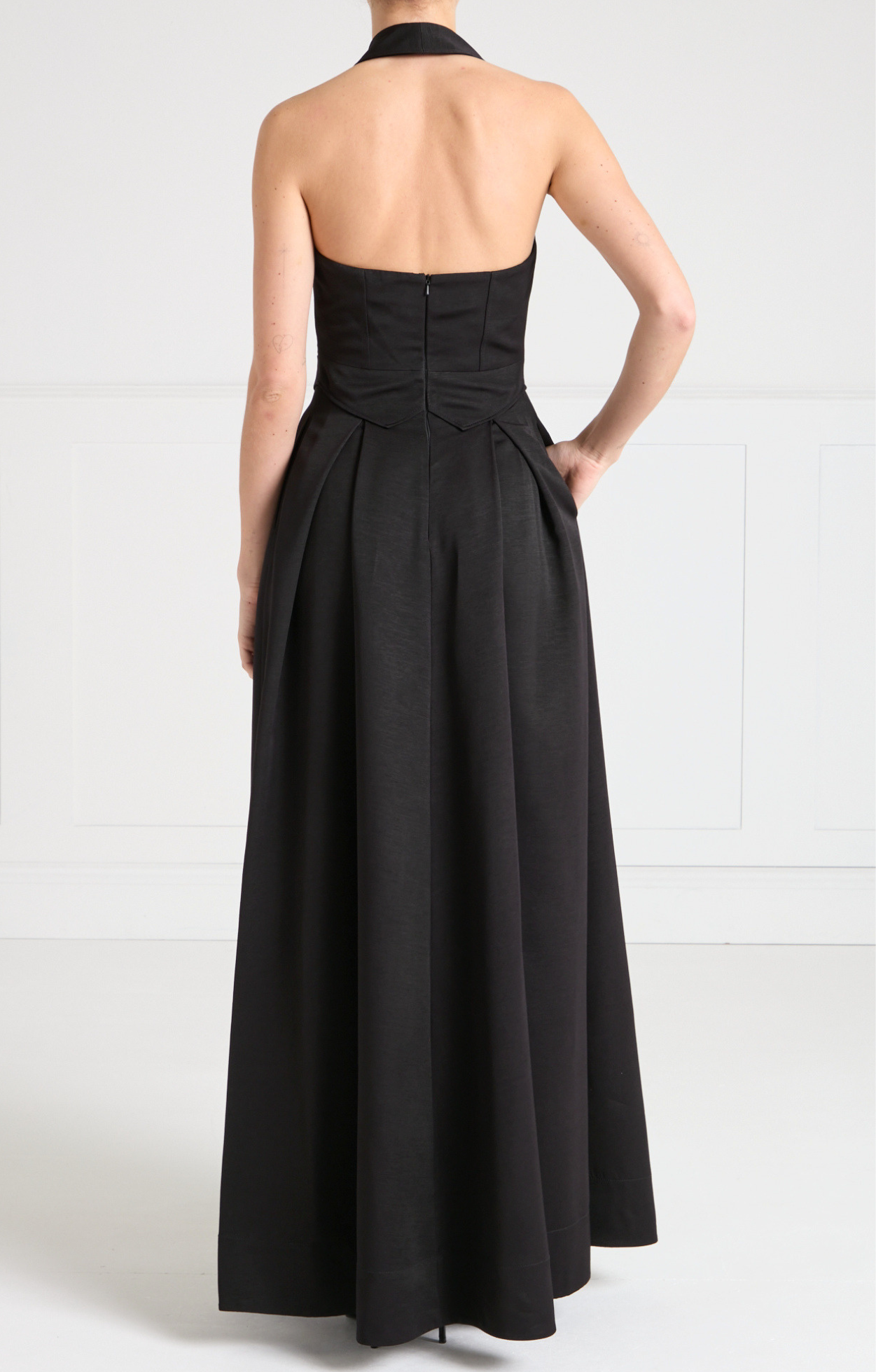 Elodie Halter Gown - Black