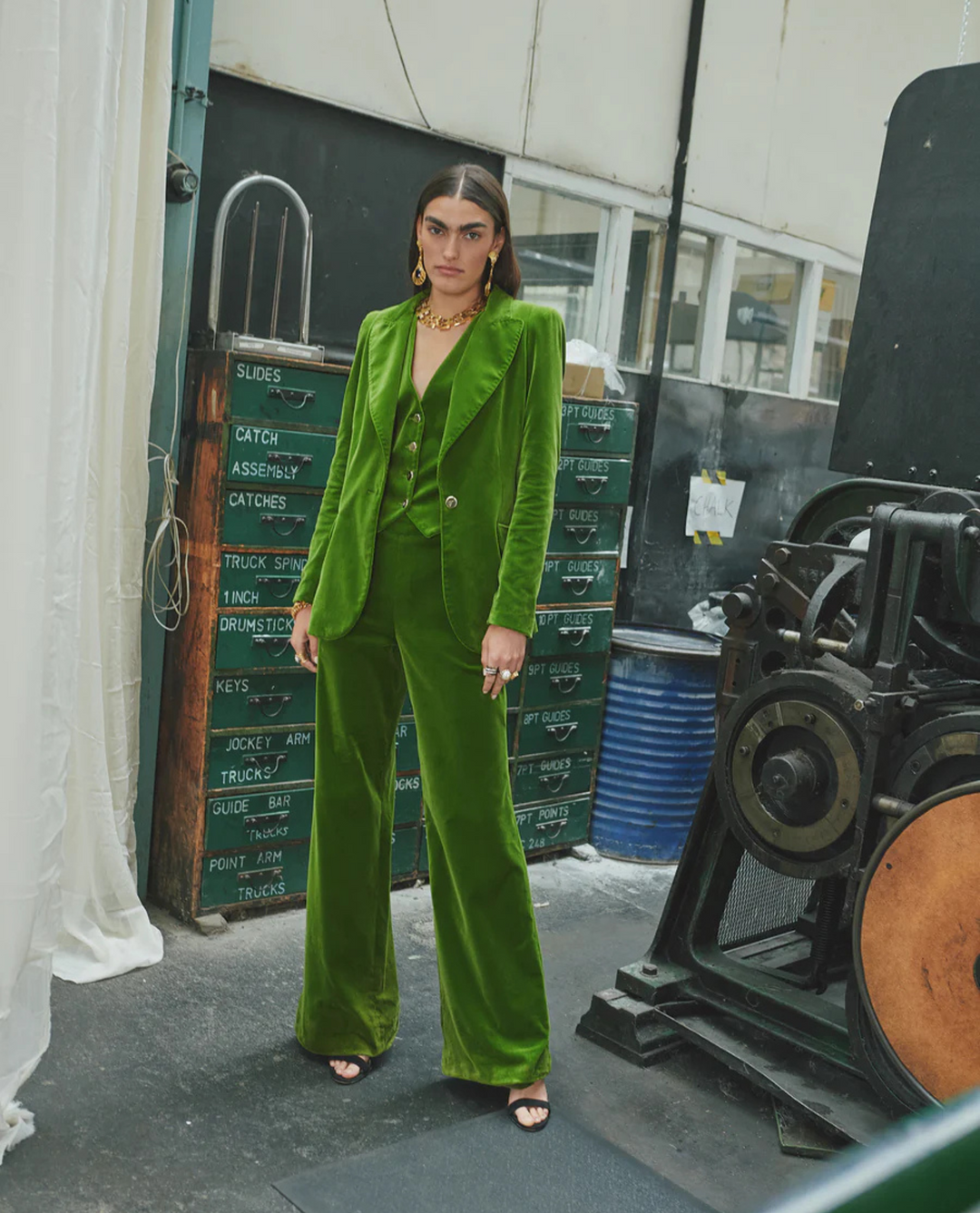 Clove Velvet Jacket - Chartreuse