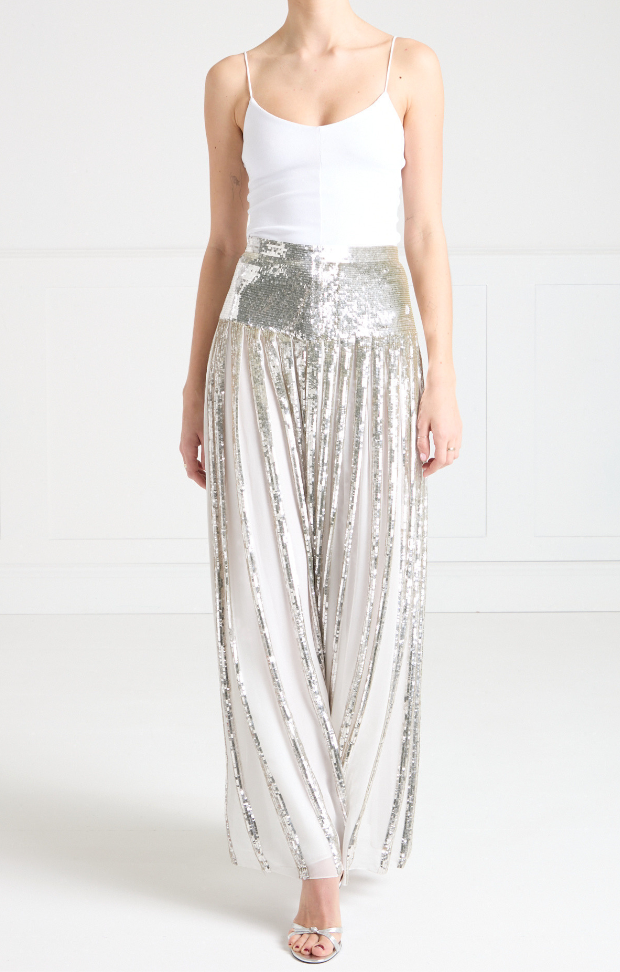 Filigree Full Length Skirt - Silver