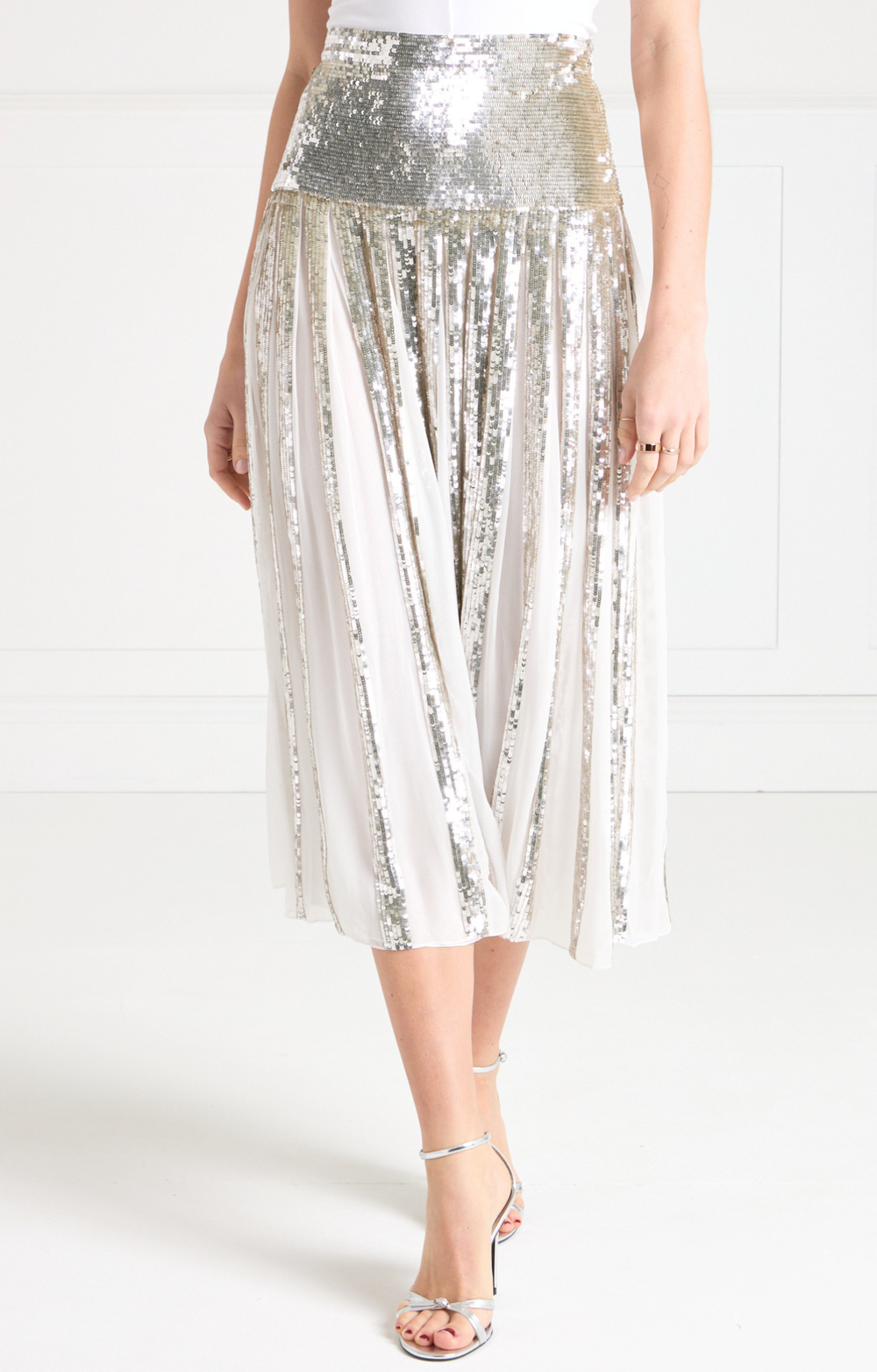 Filigree Full Length Skirt - Silver