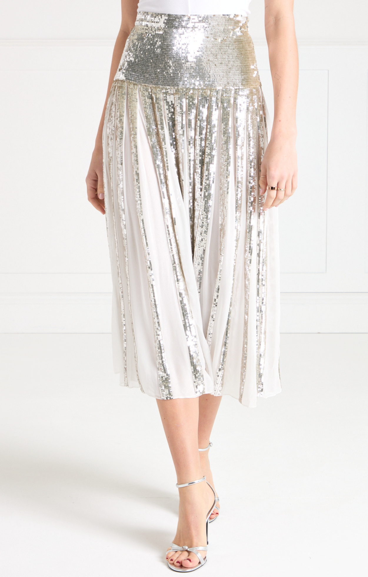 Filigree Full Length Skirt - Silver