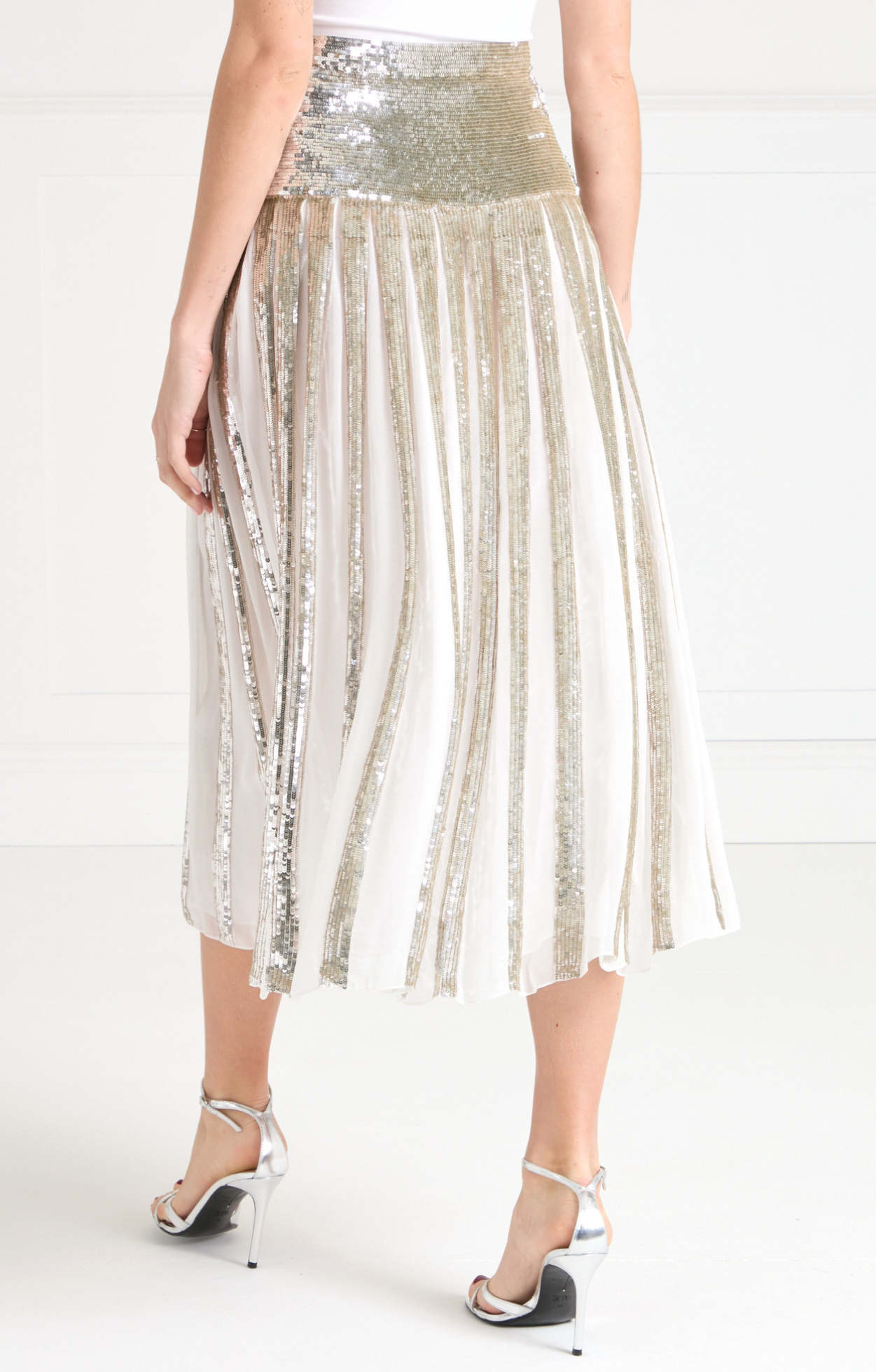 Filigree Full Length Skirt - Silver