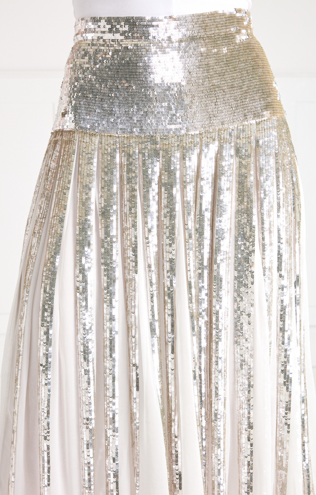 Filigree Full Length Skirt - Silver