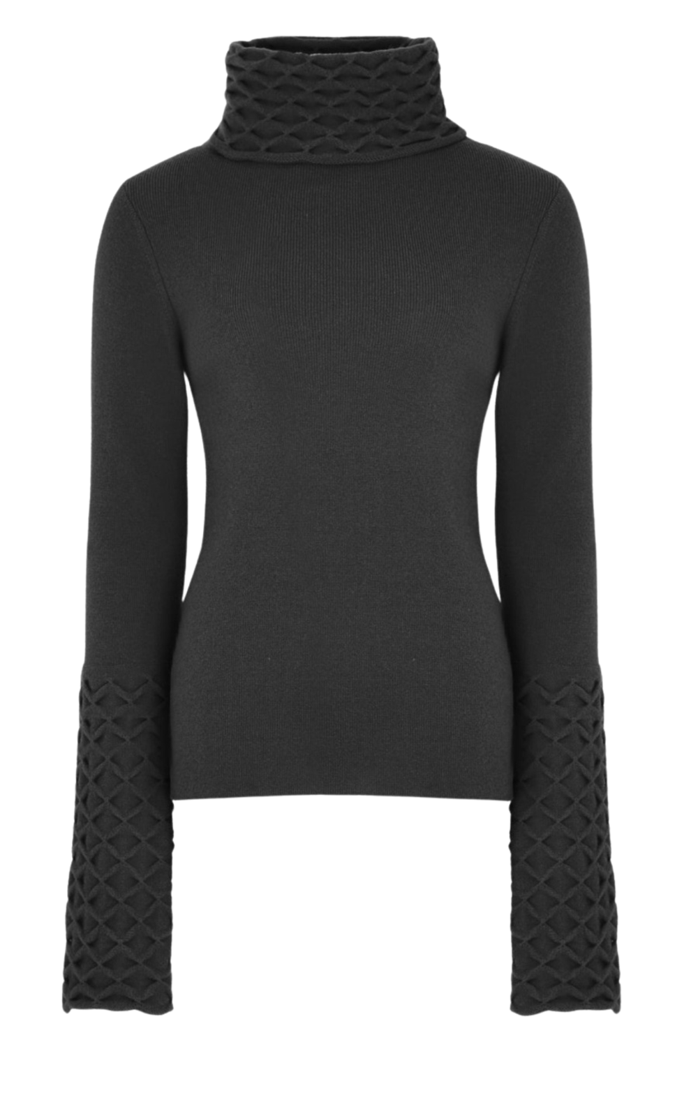 Honeycomb Knit Jumper - Black