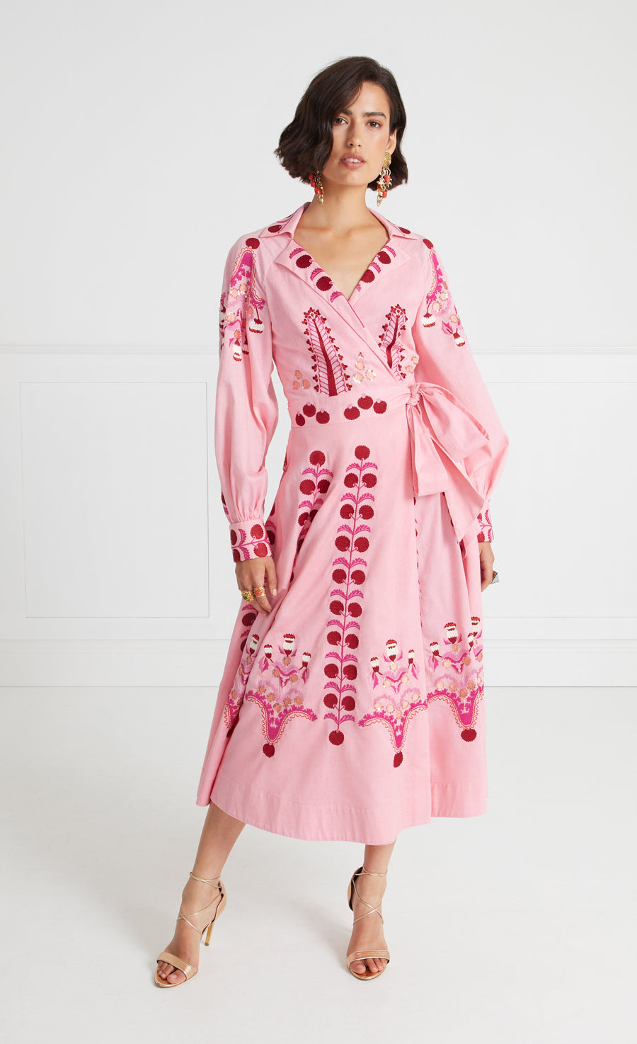 Langley Wrap Dress - Indian Pink