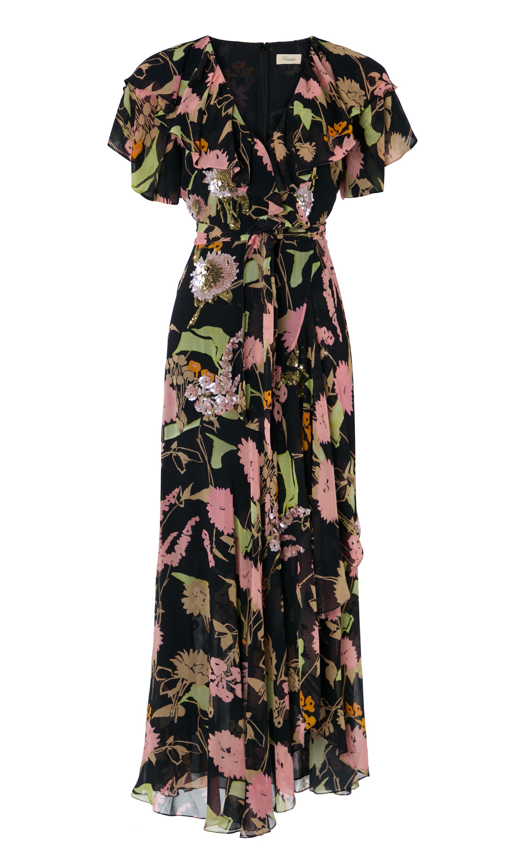 Maisie Wrap Dress - Black Mix