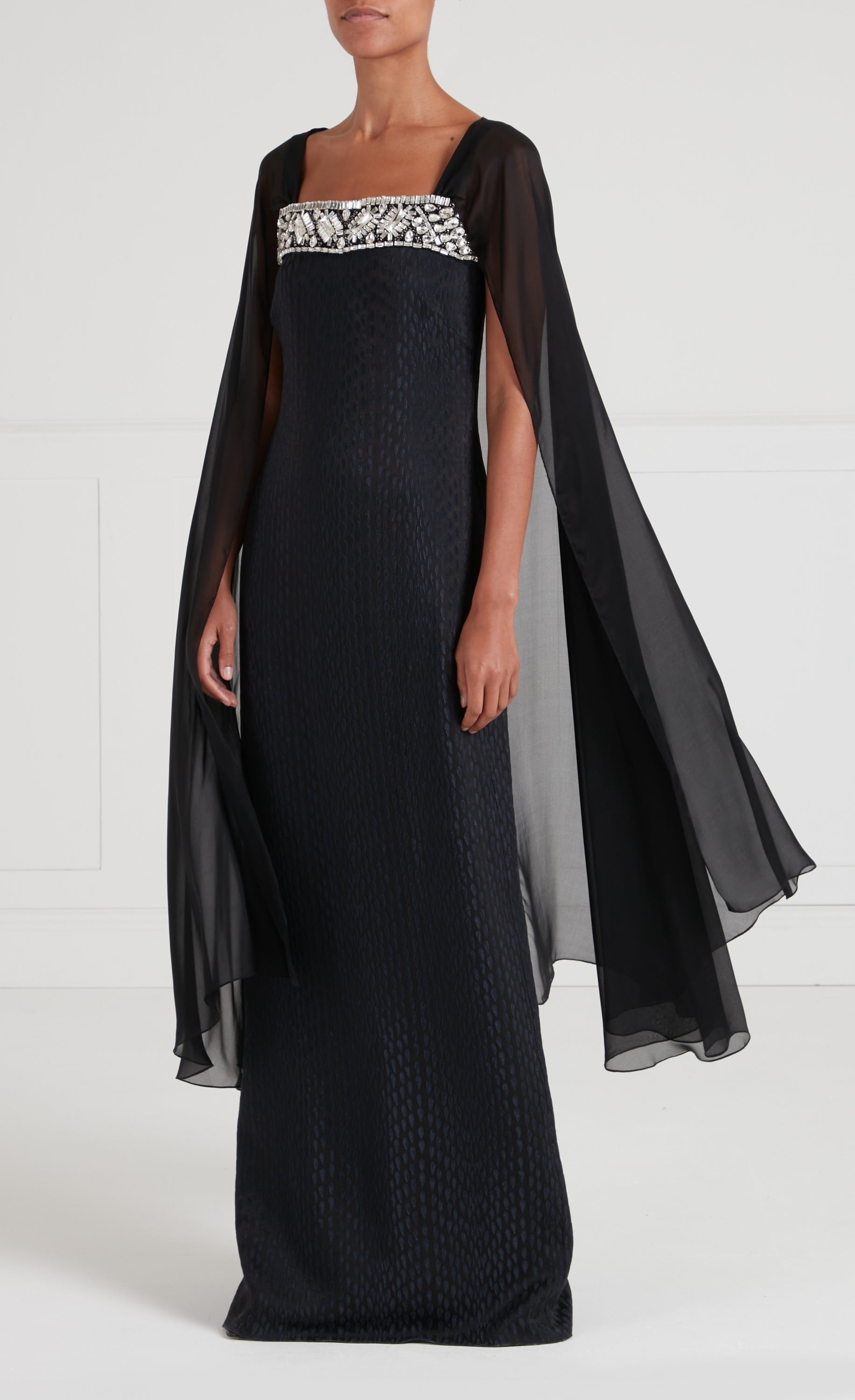 Pyramus Cape Gown - Black