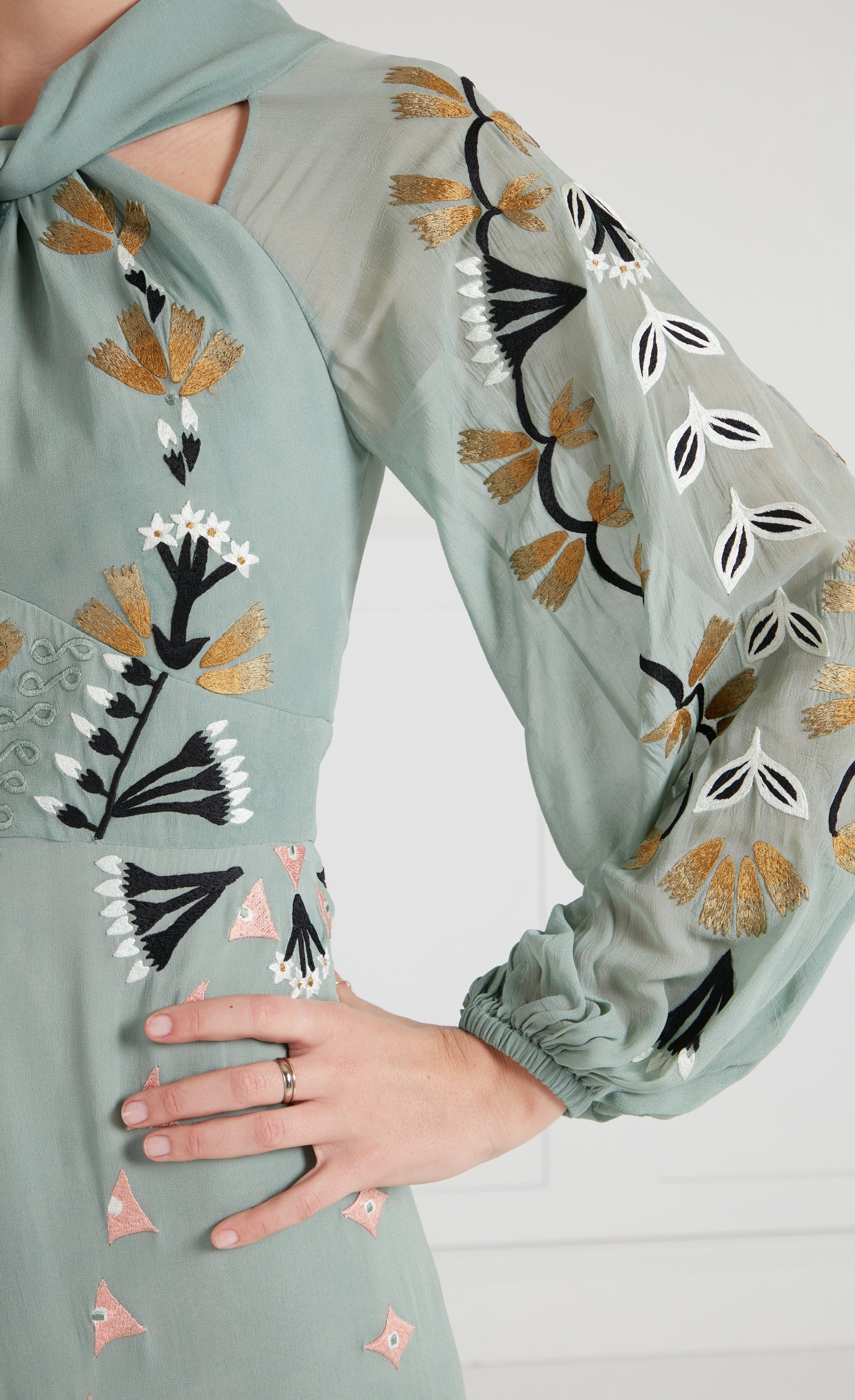 Rosalba Mini Dress - Jade Green