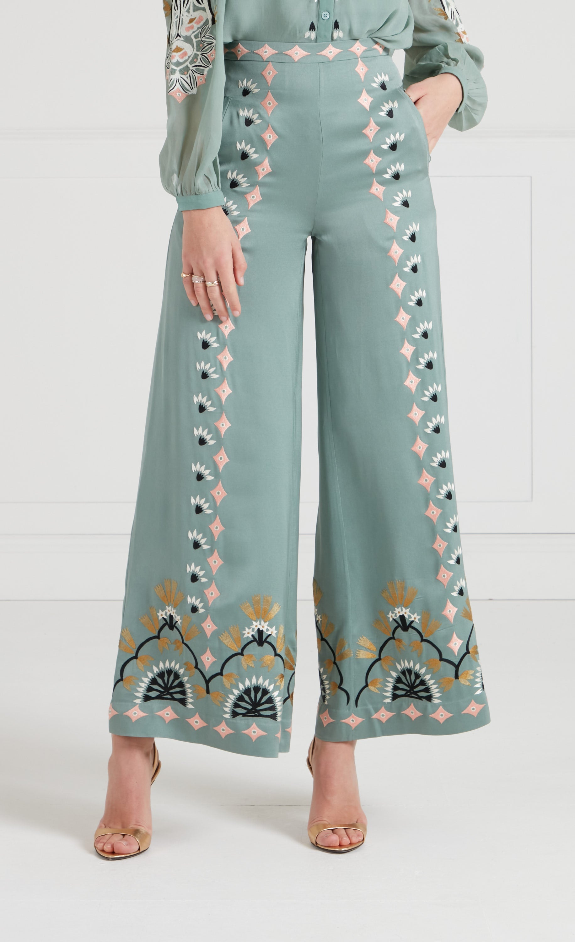 Rosalba Trousers - Jade Green