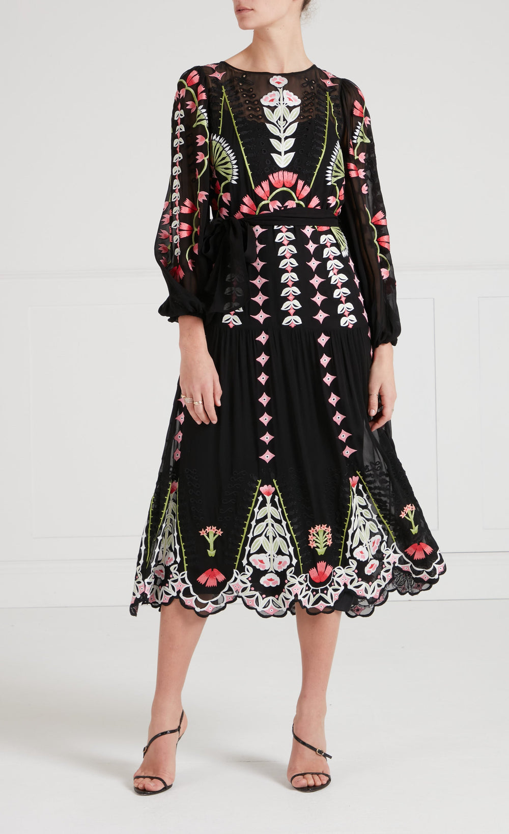 Rosalba Sleeved Dress - Black