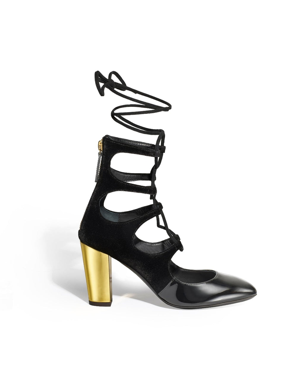 Siren Lace-Up Booties - Black