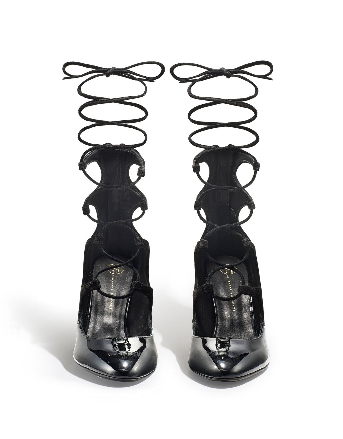 Siren Lace-Up Booties - Black