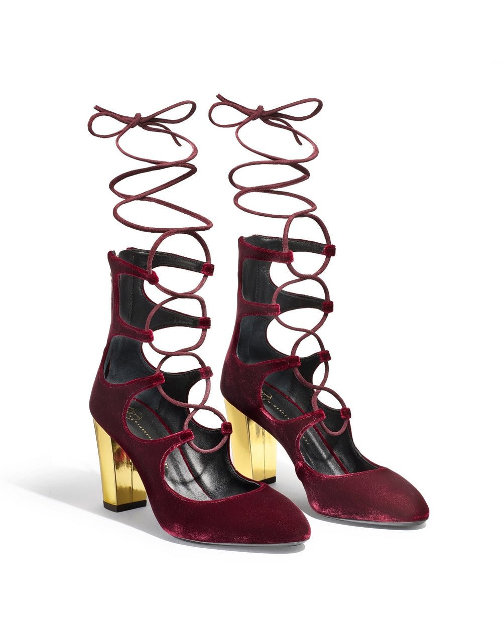 Siren Lace-Up Booties - Burgundy