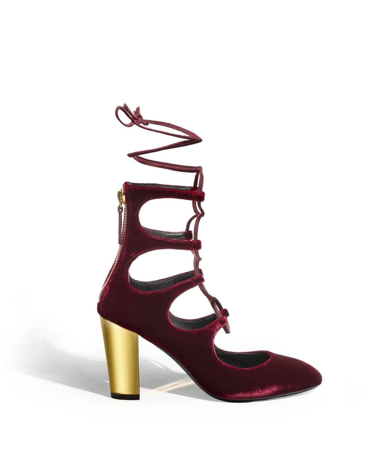 Siren Lace-Up Booties - Burgundy