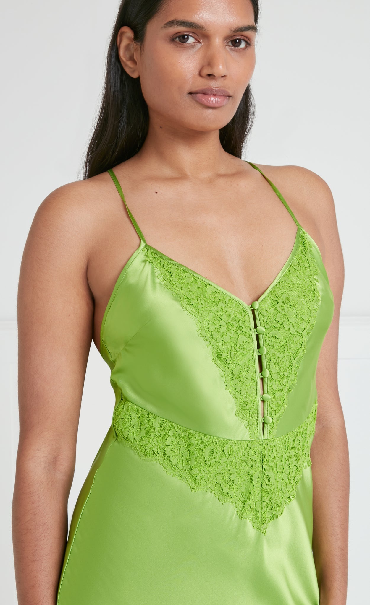 Thalia Slip Dress - Green | Sleepwear | Temperley London
