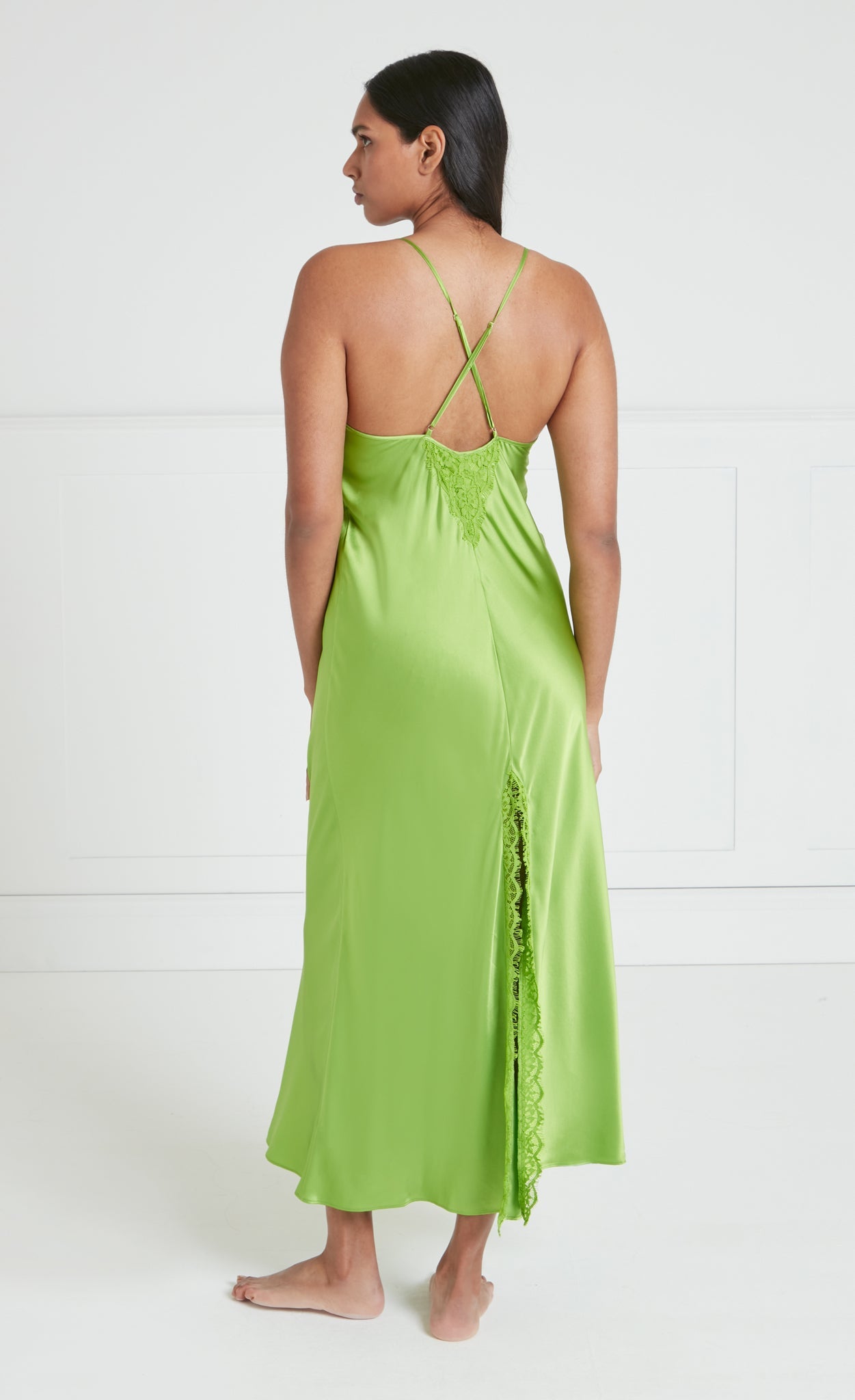 Thalia Slip Dress - Green | Sleepwear | Temperley London