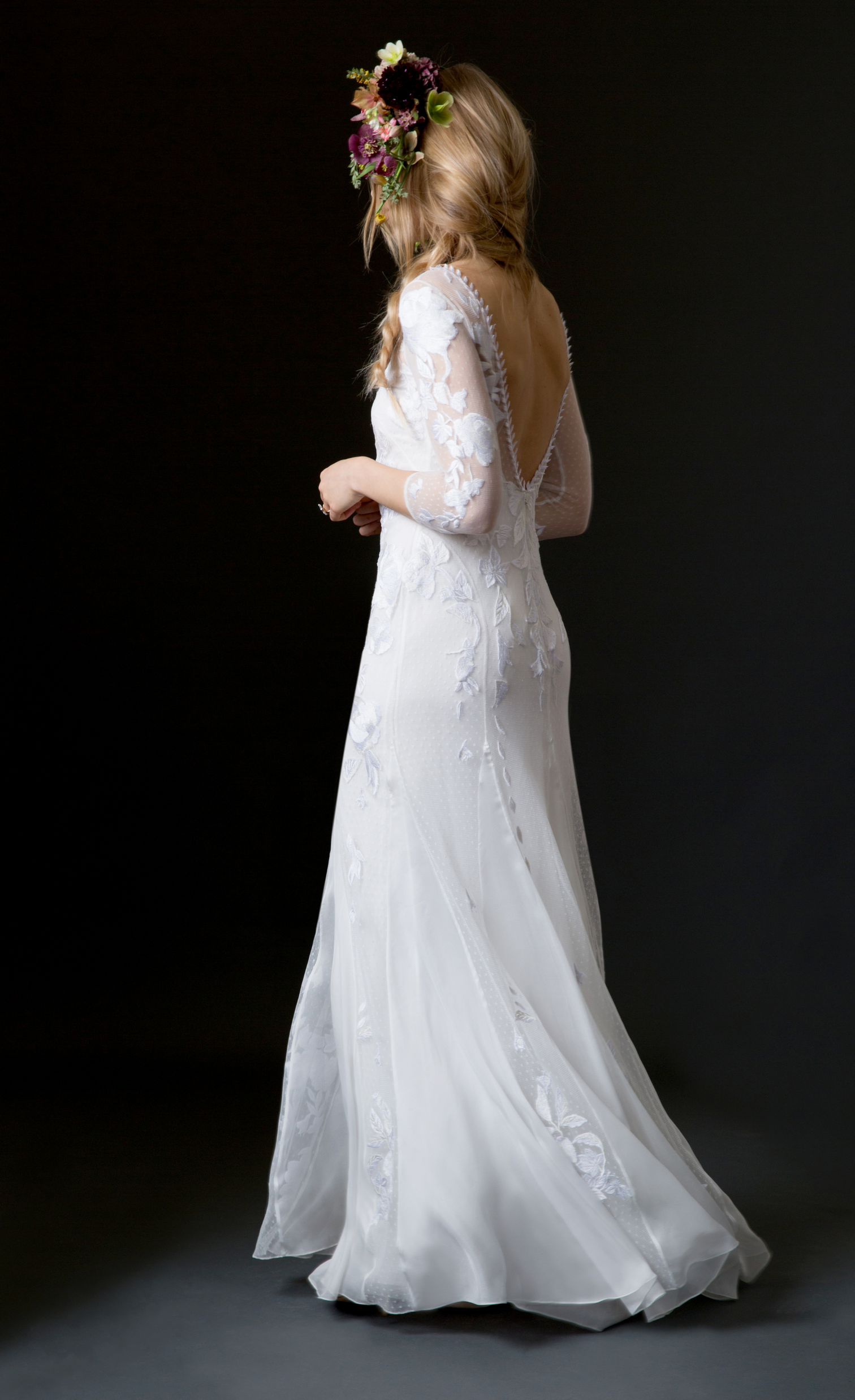Aubrey White/Beige Sleeveless  Flower Dress main image 1