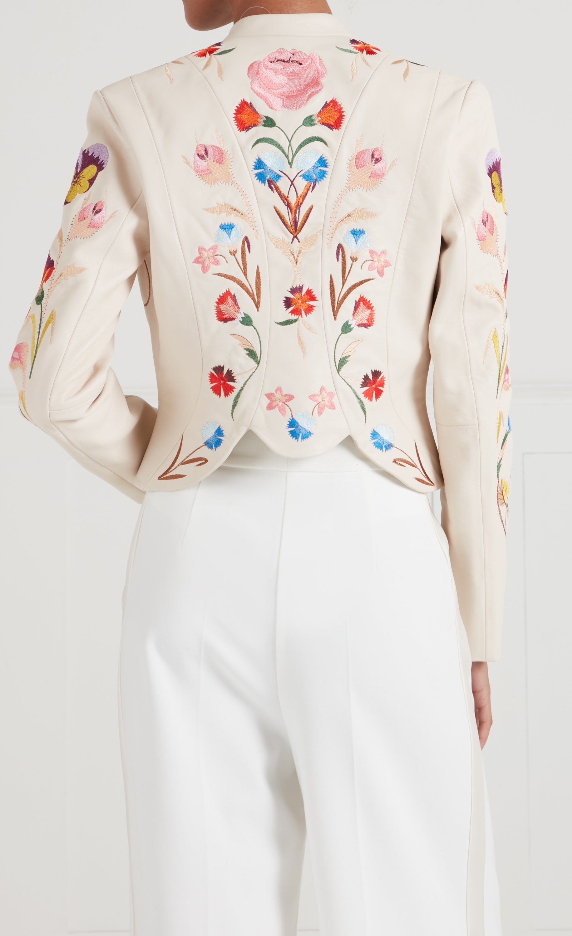 Toledo Fitted Leather Jacket - Ivory