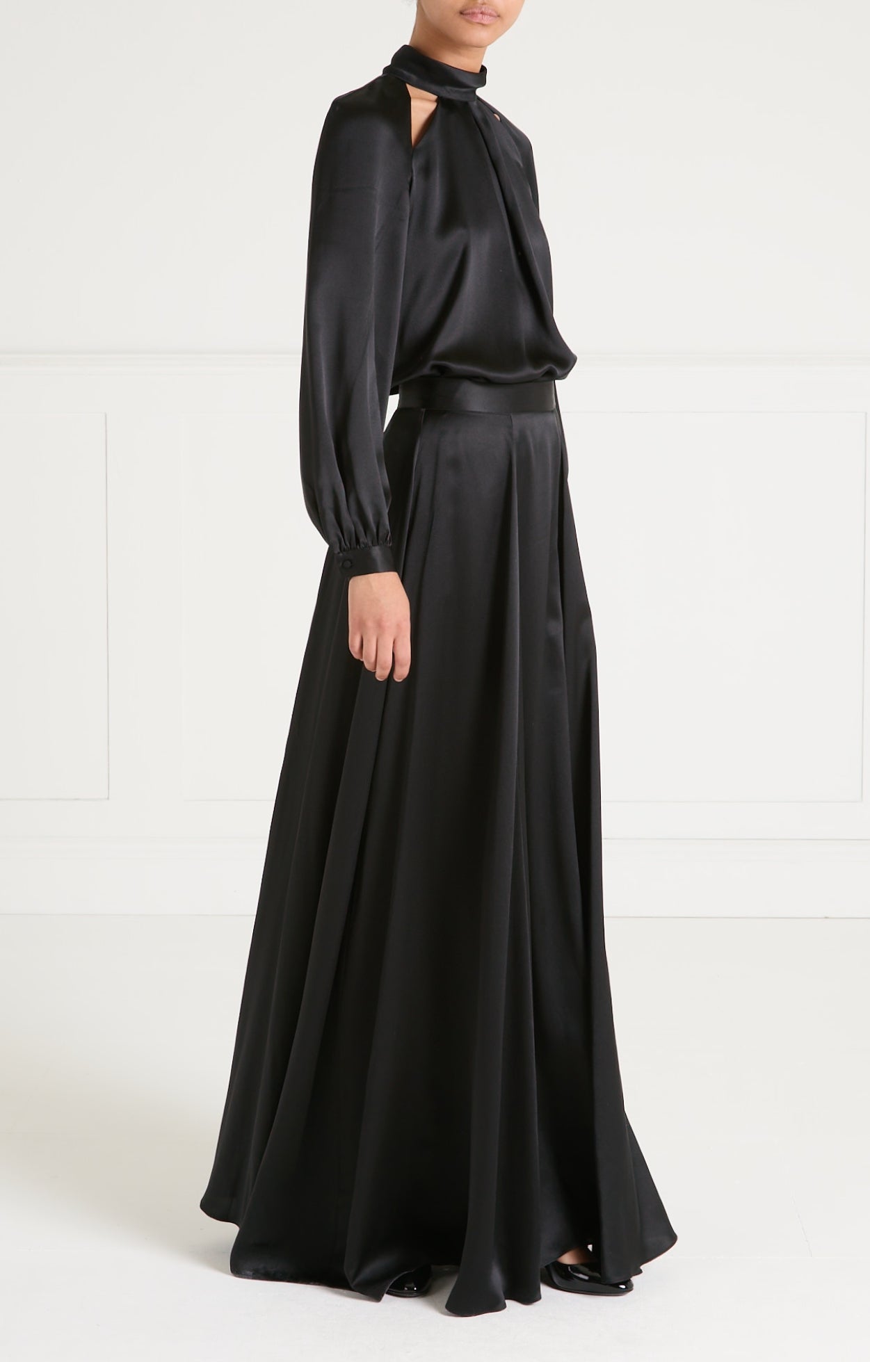 Amerie Satin Skirt - Black
