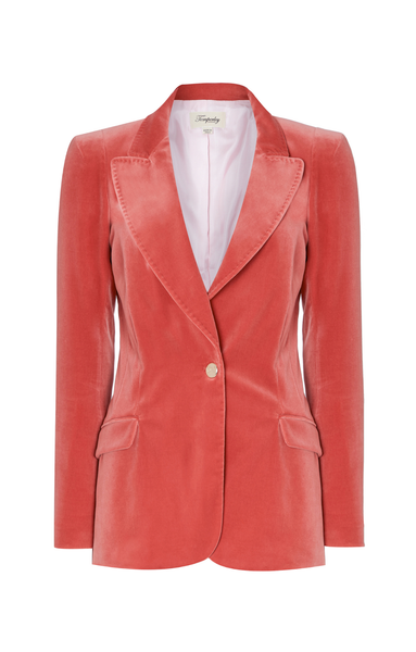 Clove Velvet Jacket - Coral | Tailoring | Temperley London