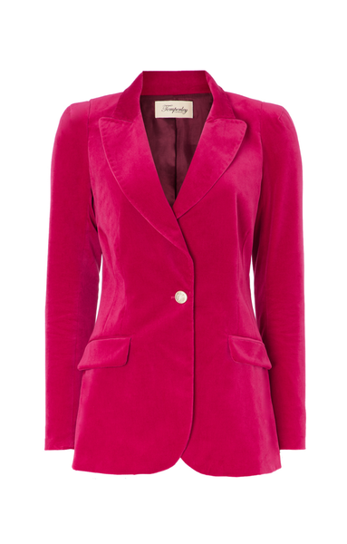 Blazer Femme Velvet Heart - Taille Small - Rose Clair - Manches 3/4 Empilées - Occasion Très Bon état