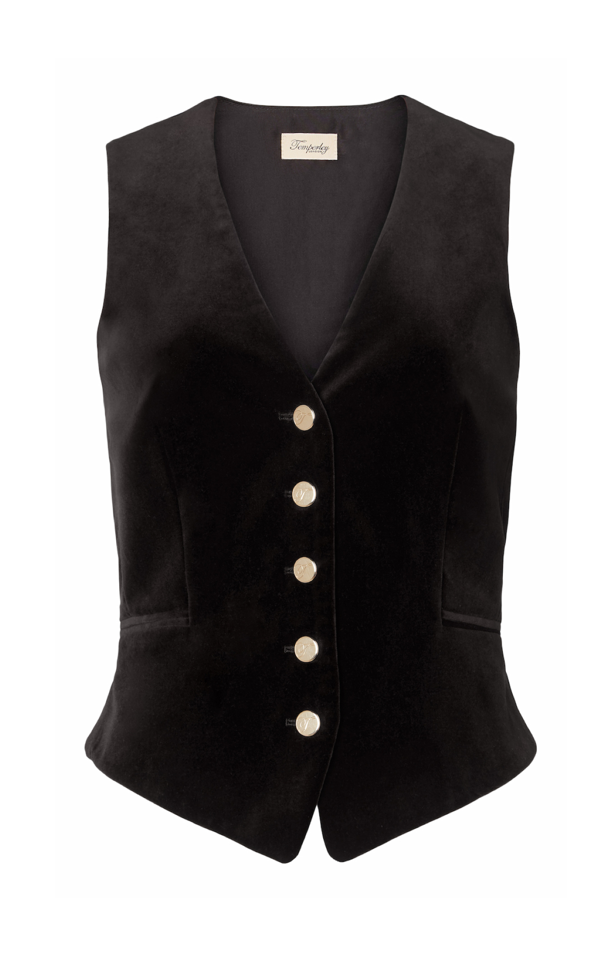 Clove Velvet Waistcoat - Black