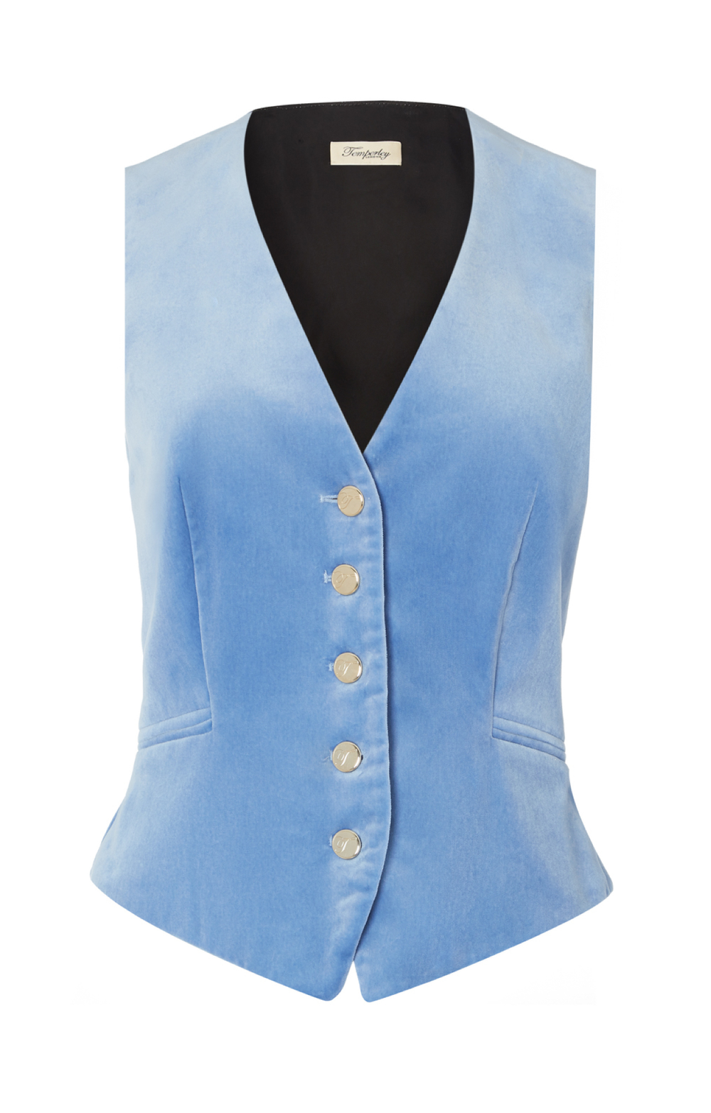 Clove Velvet Waistcoat - Cornflower