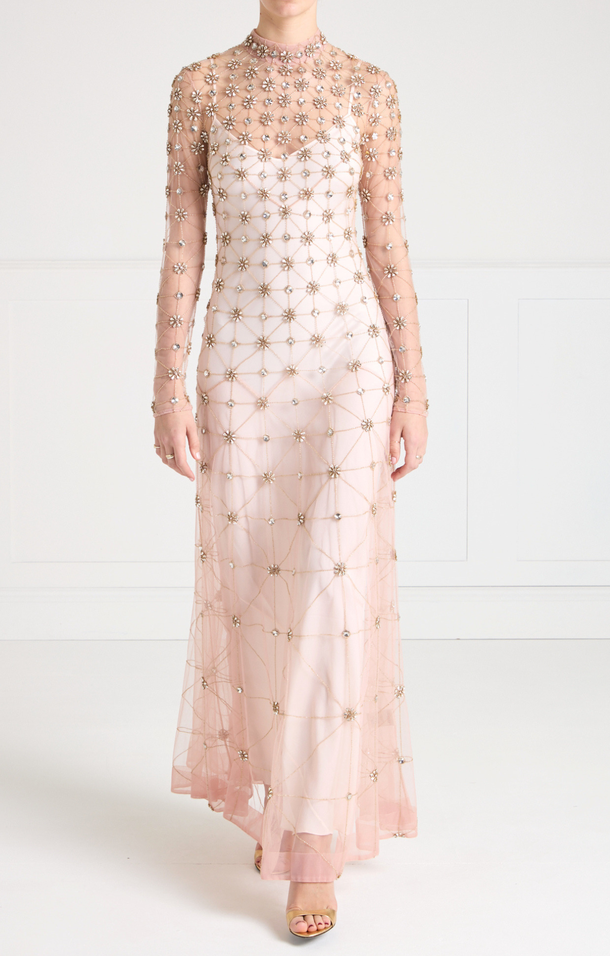 Crossbone Lattice Gown - Blush