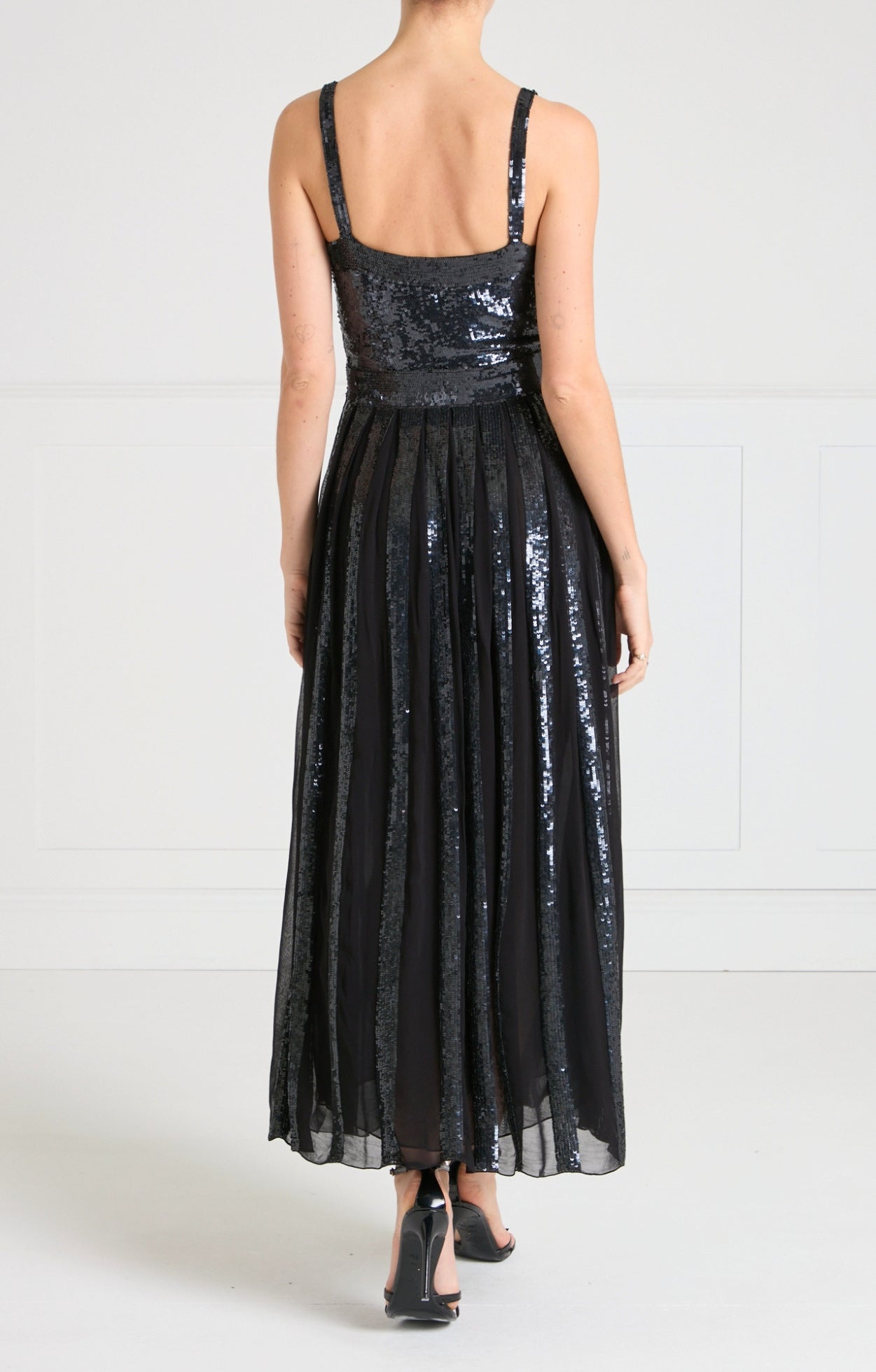 Filigree Strappy Dress - Black