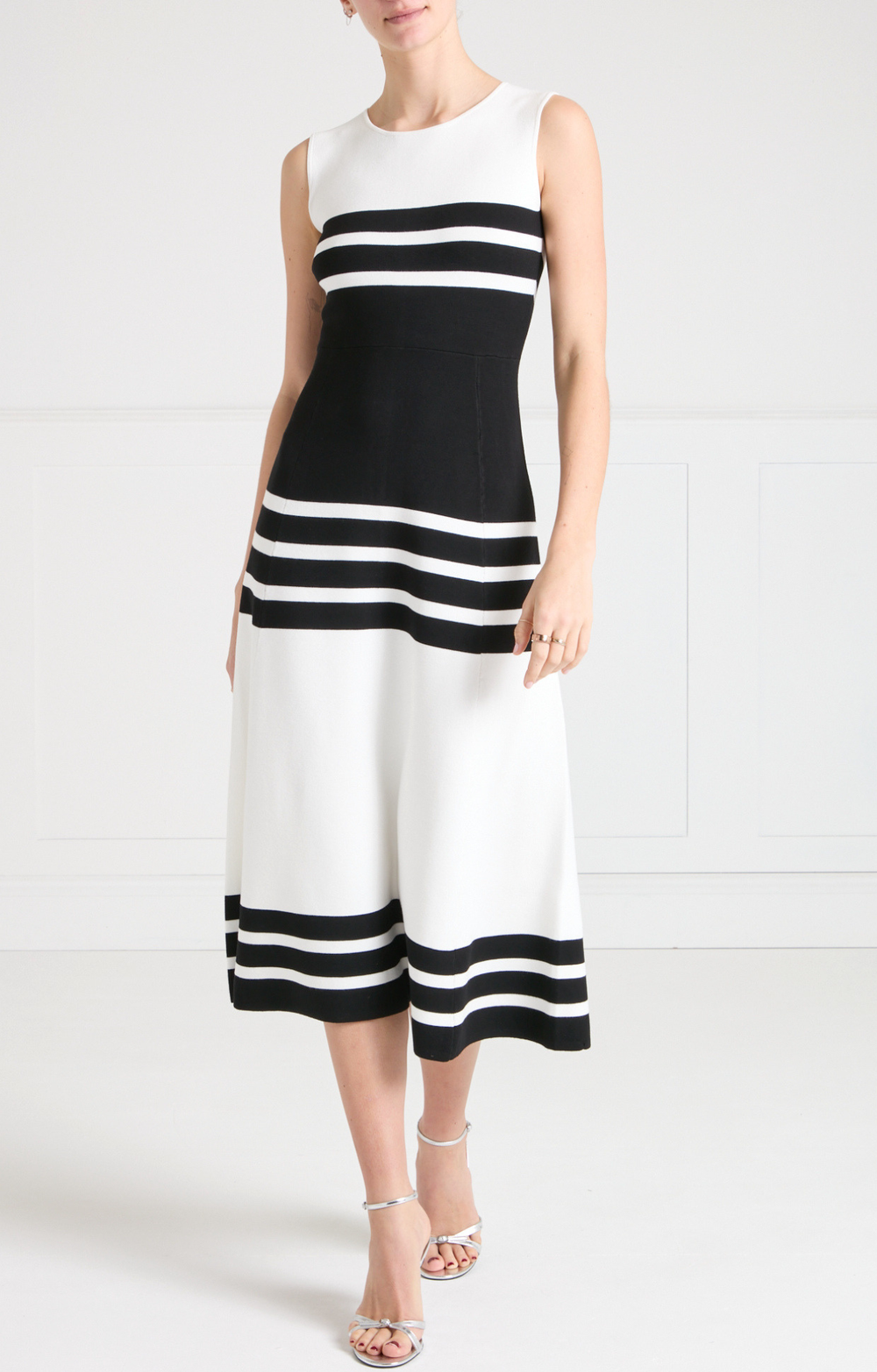 Sailor Knit Dress - Black/White
