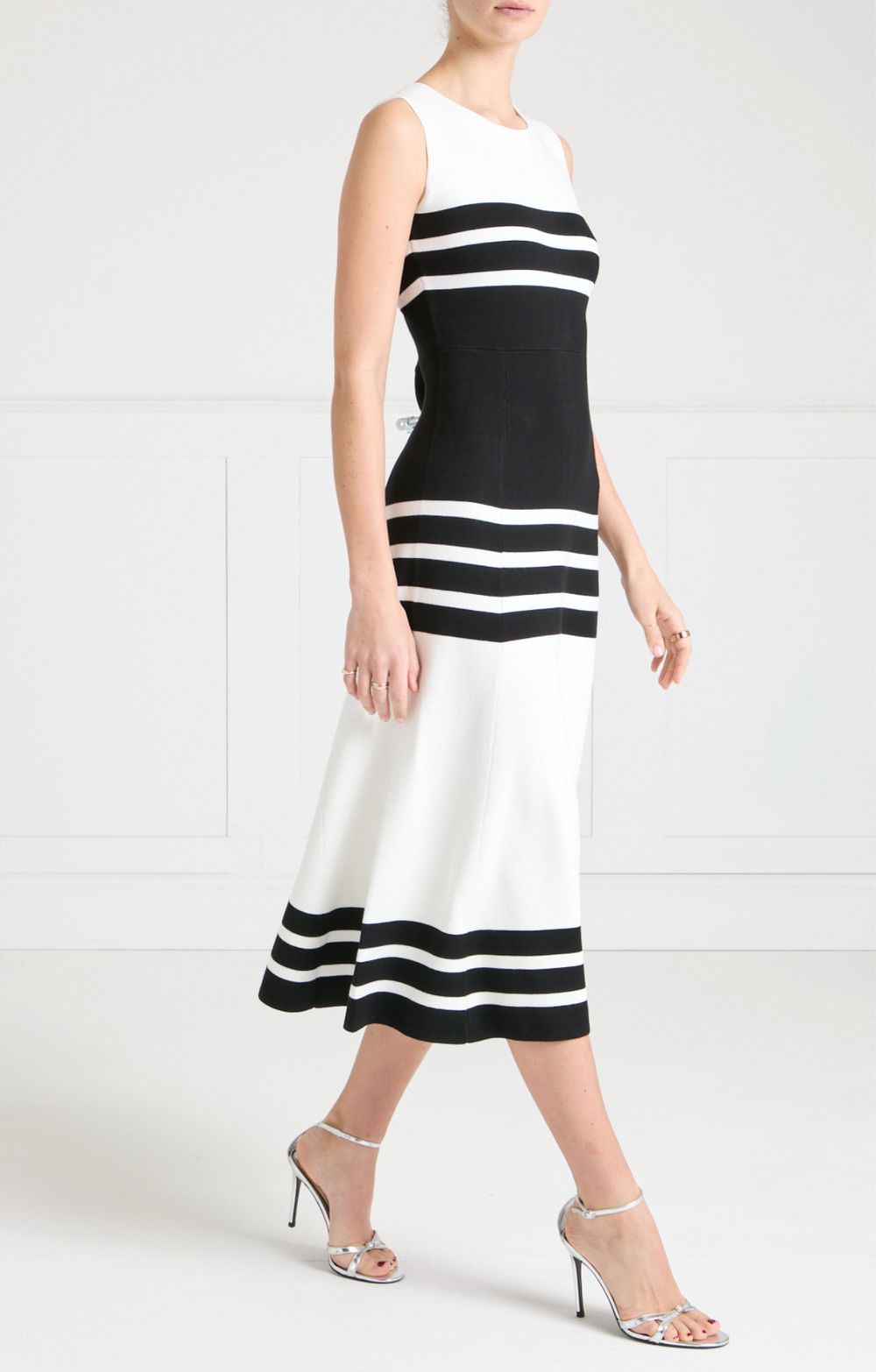 Sailor Knit Dress - Black/White